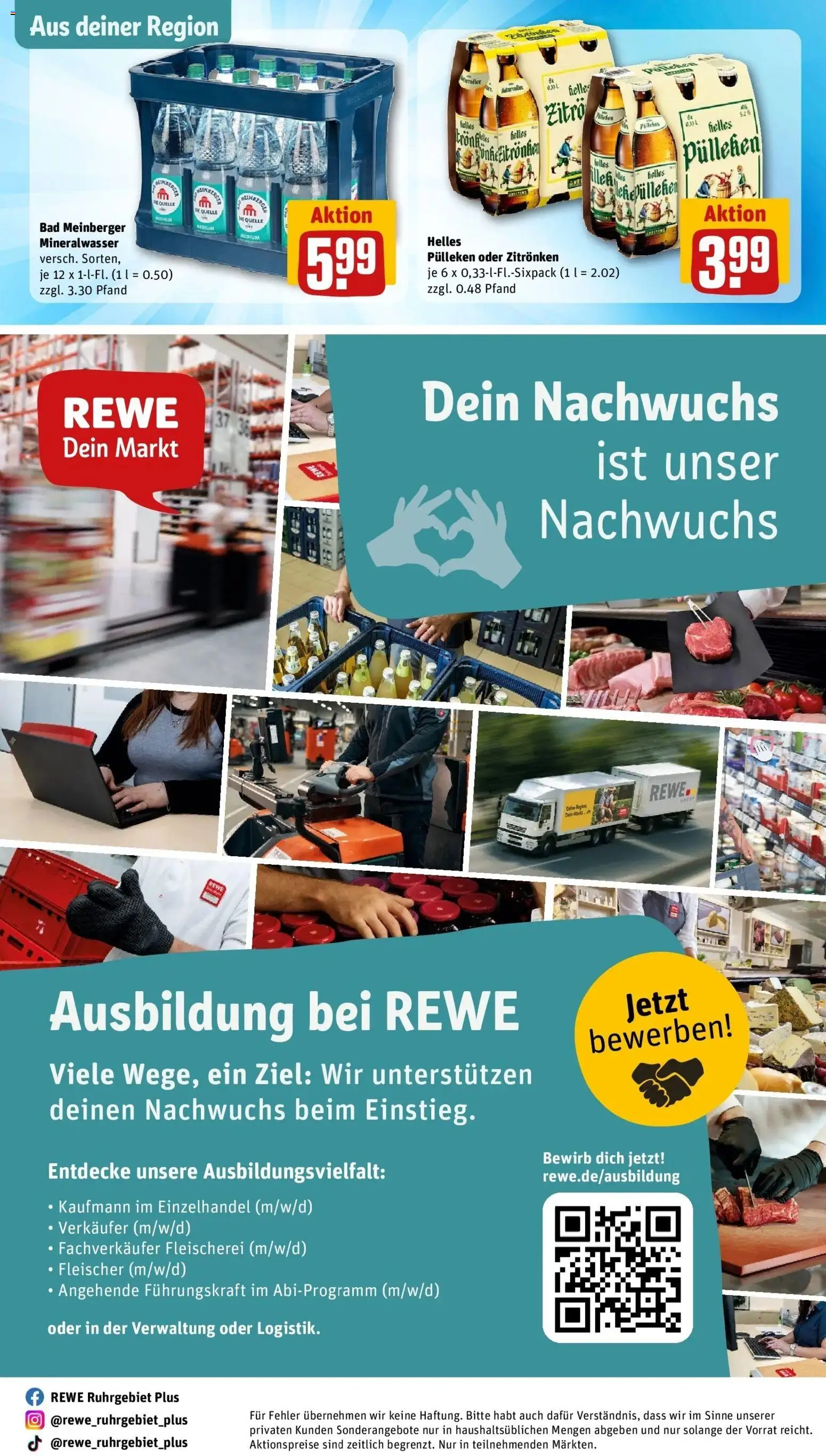 REWE Prospekt ab 05.10.2026 zum Blättern » Angebote | Seite: 32 | Produkte: Helles pulleken, Bad, Mineralwasser