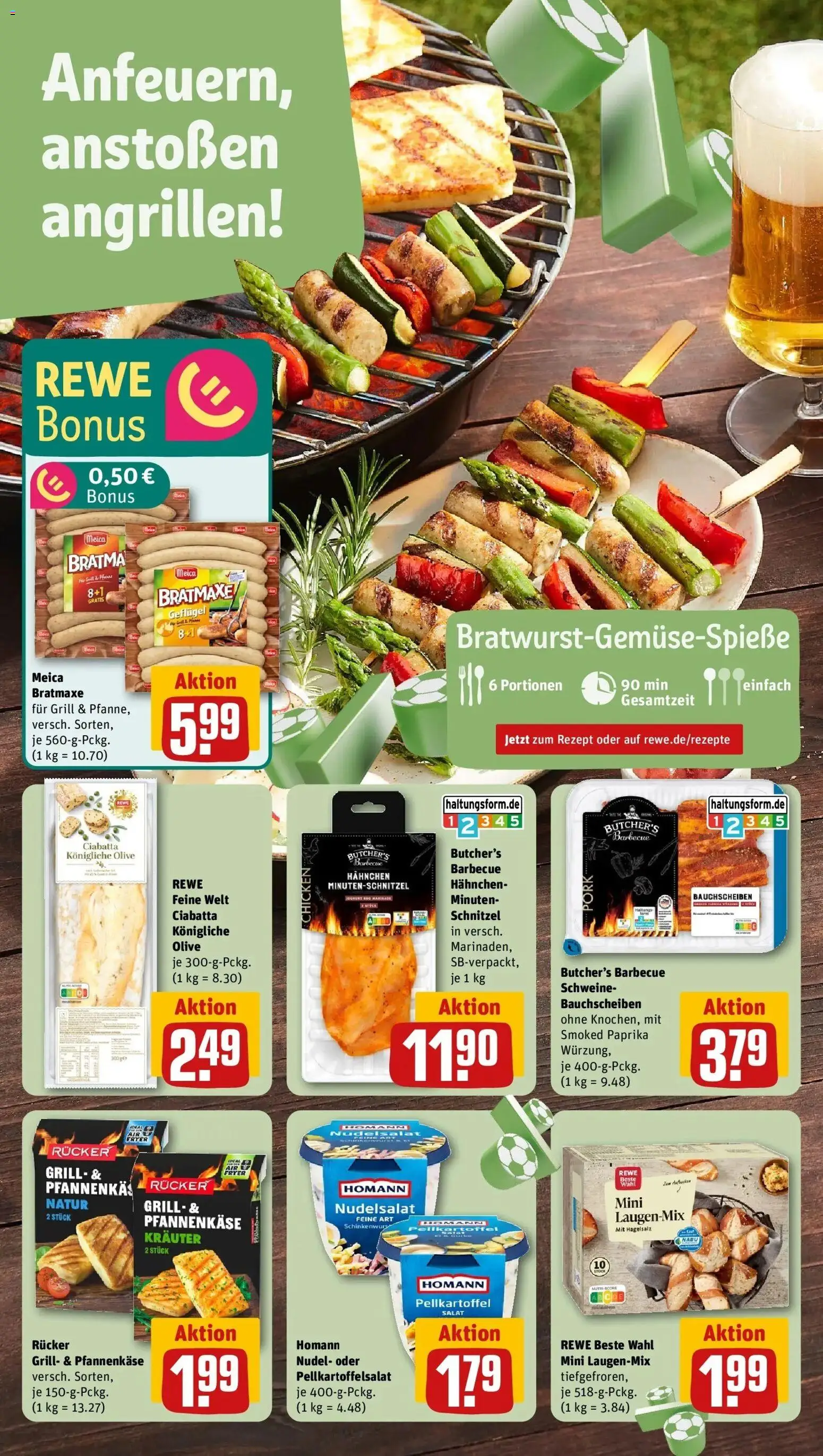 Rewe Prospekt Oldenburg – gültig ab 08.06.2026 | Seite: 4 | Produkte: Hahnchen, Schnitzel, Pasta, Salat