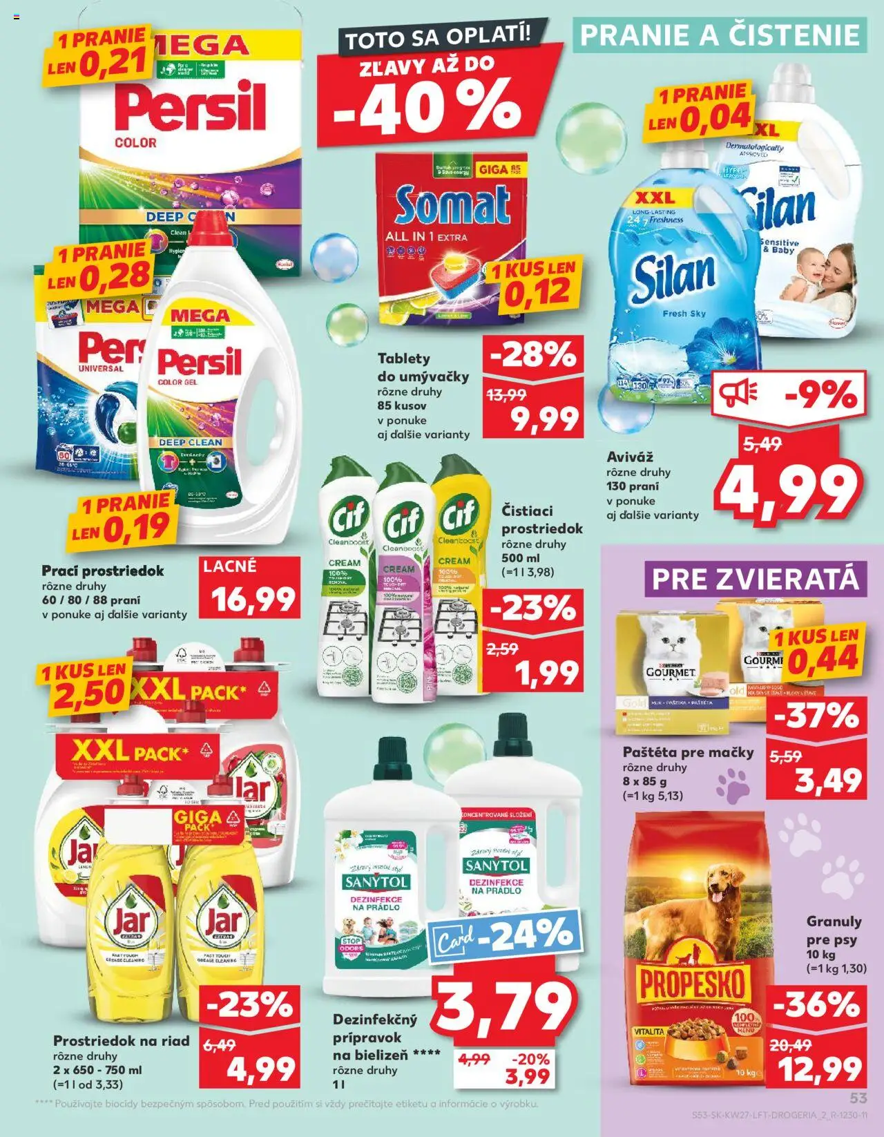 Nové Kaufland akcie – leták je platný od 03.07.2025 | Strana: 53 | Produkty: Persil, Sanytol, Aviváž, Jar