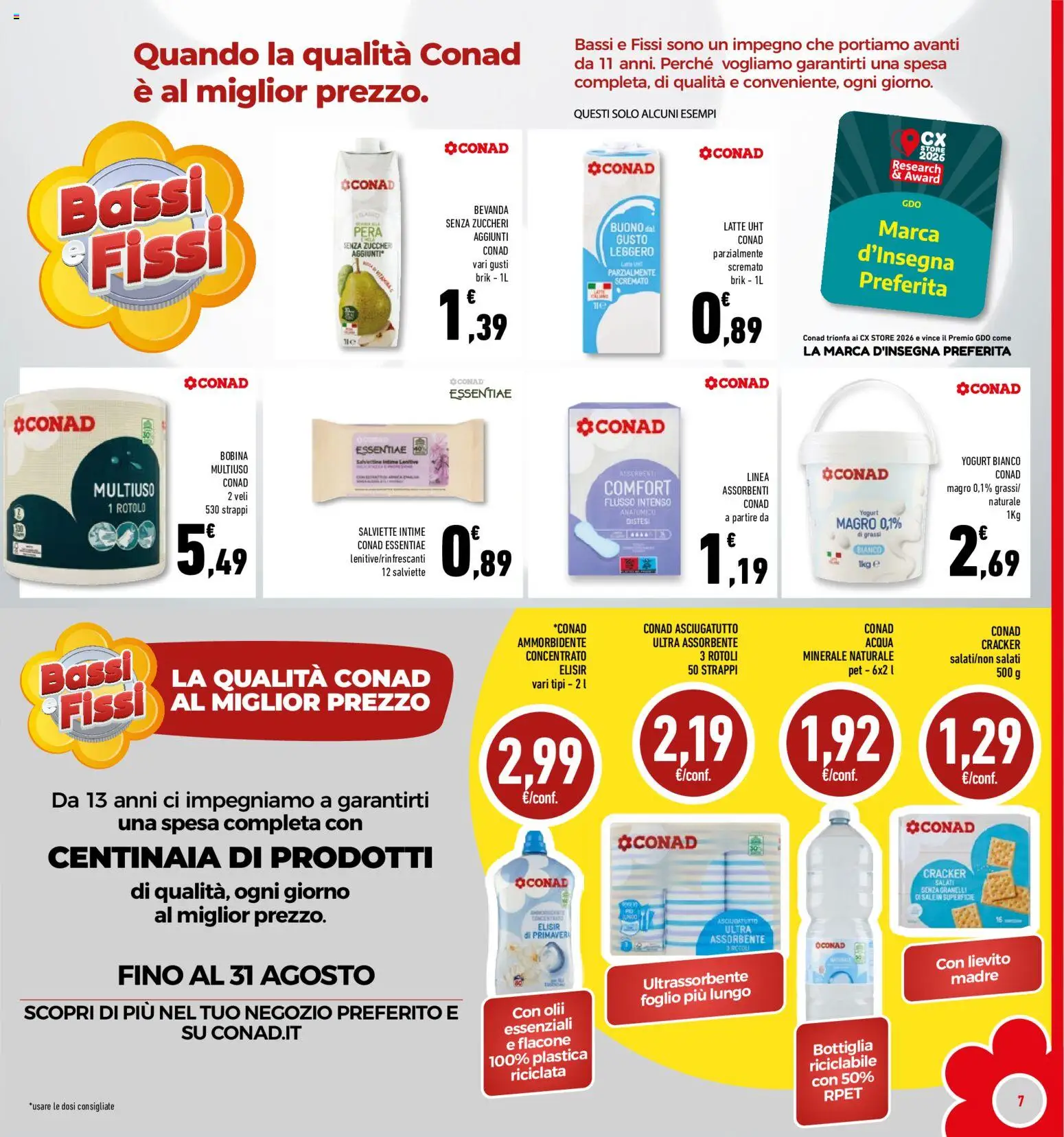Volantino Conad del 20.05.2026 | Pagina: 7 | Prodotti: Yogurt, Crackers, Pera, Bottiglia