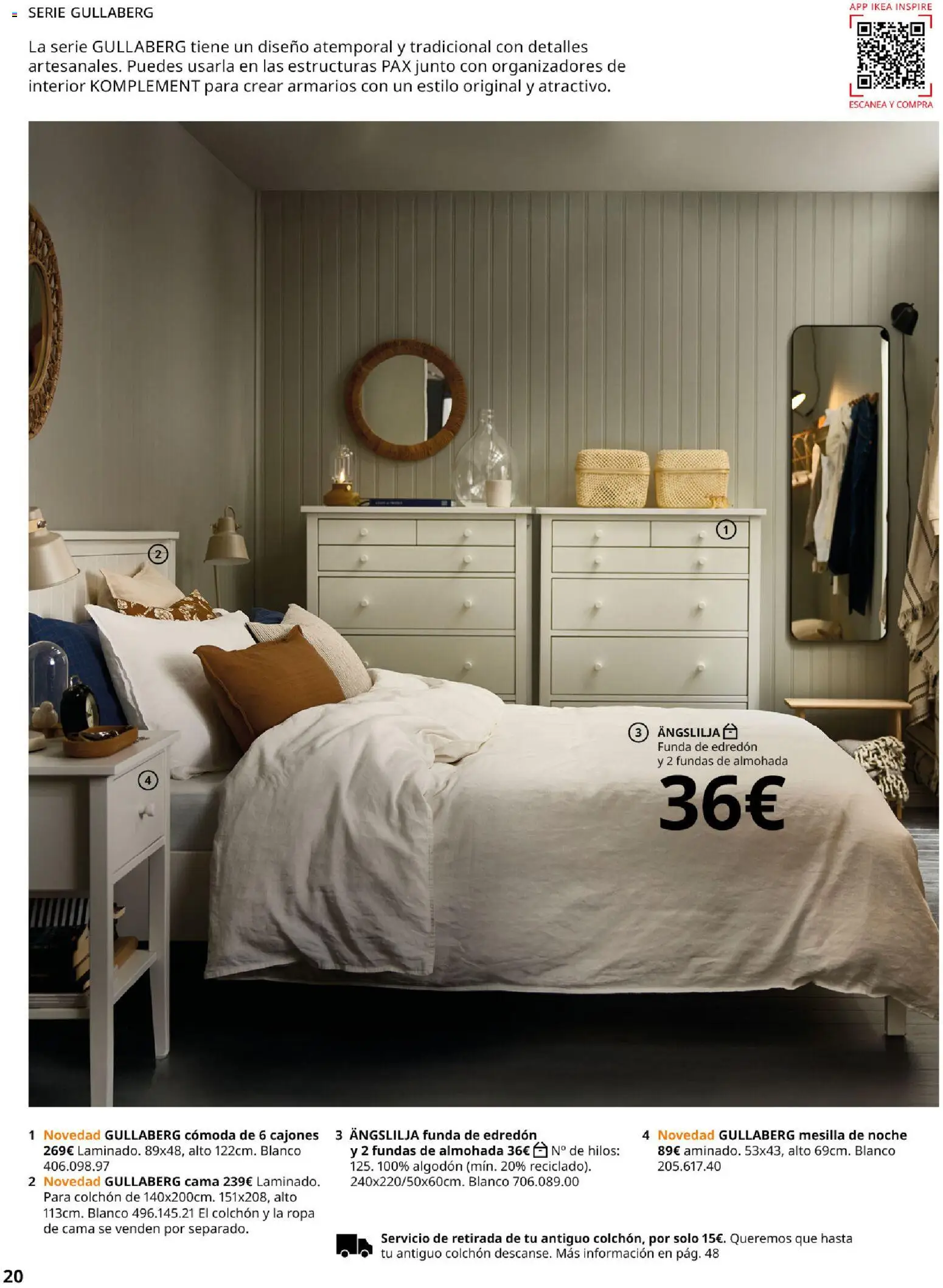 Catálogo IKEA Muebles para el dormitorio │ válido desde el 01/02/2026 | Página: 20 | Productos: Edredón, Cómoda, Colchon, Cama