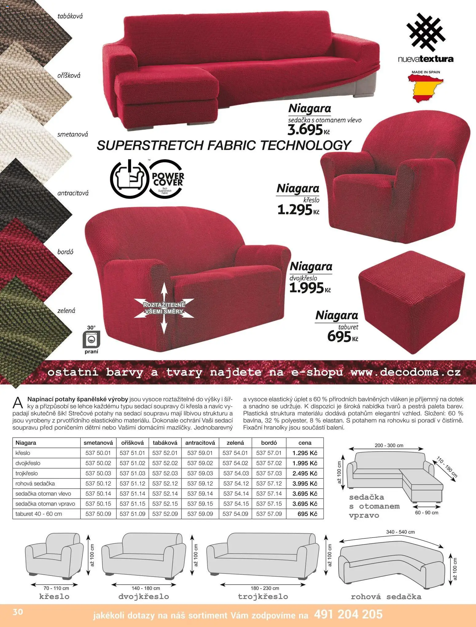 Decodoma katalog Podzim 2026 od 01.09.2026 | Strana: 30 | Produkty: Hranolky, Sedačka, Křeslo, Barvy