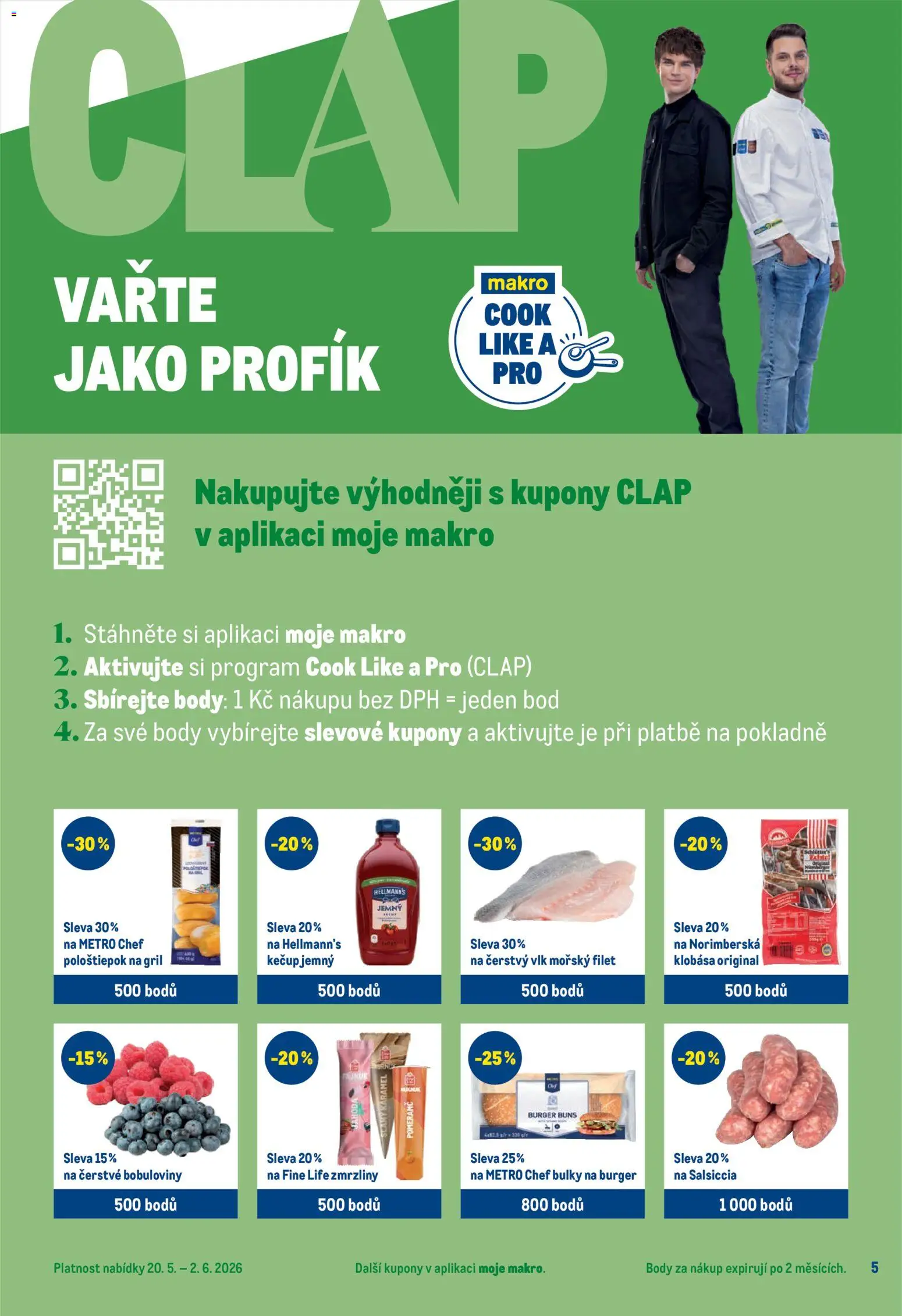 Makro leták - Pro milovníky jídla od 20.05.2026 | Strana: 5 | Produkty: Burger, Klobása, Gril, Salsiccia