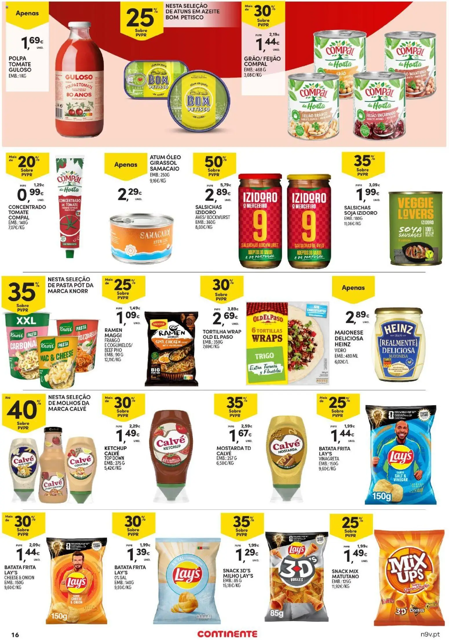 Continente Açores │ válido de 09/07/2026 | Página: 16 | Produtos: Batata, Frango, Sal, Tomate