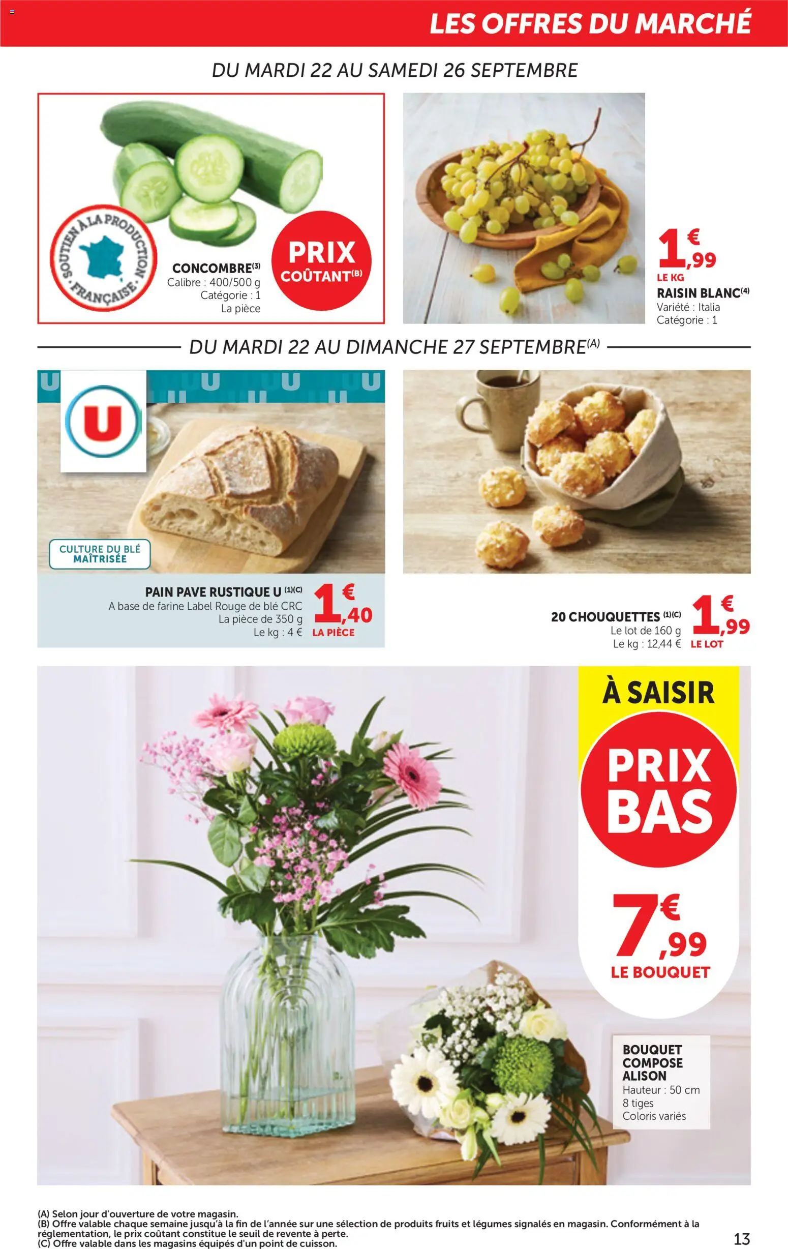 {H1} | Page: 13 | Produits: Raisin, Farine, Pain, Blé