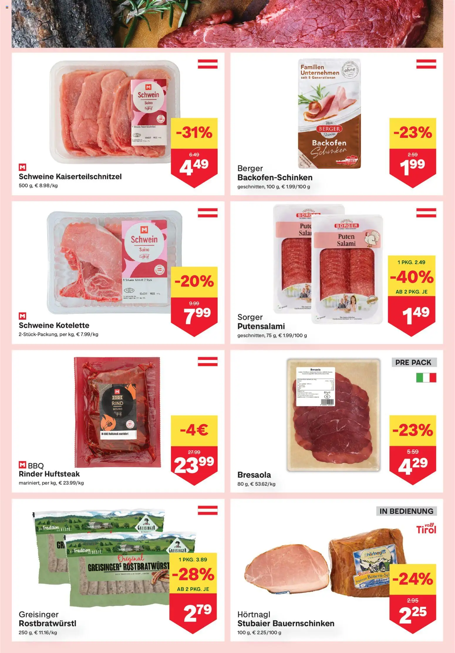 MPREIS Flugblatt gültig ab 13.05.2026 | Seite: 3 | Produkte: Gewicht, Salami, Schinken