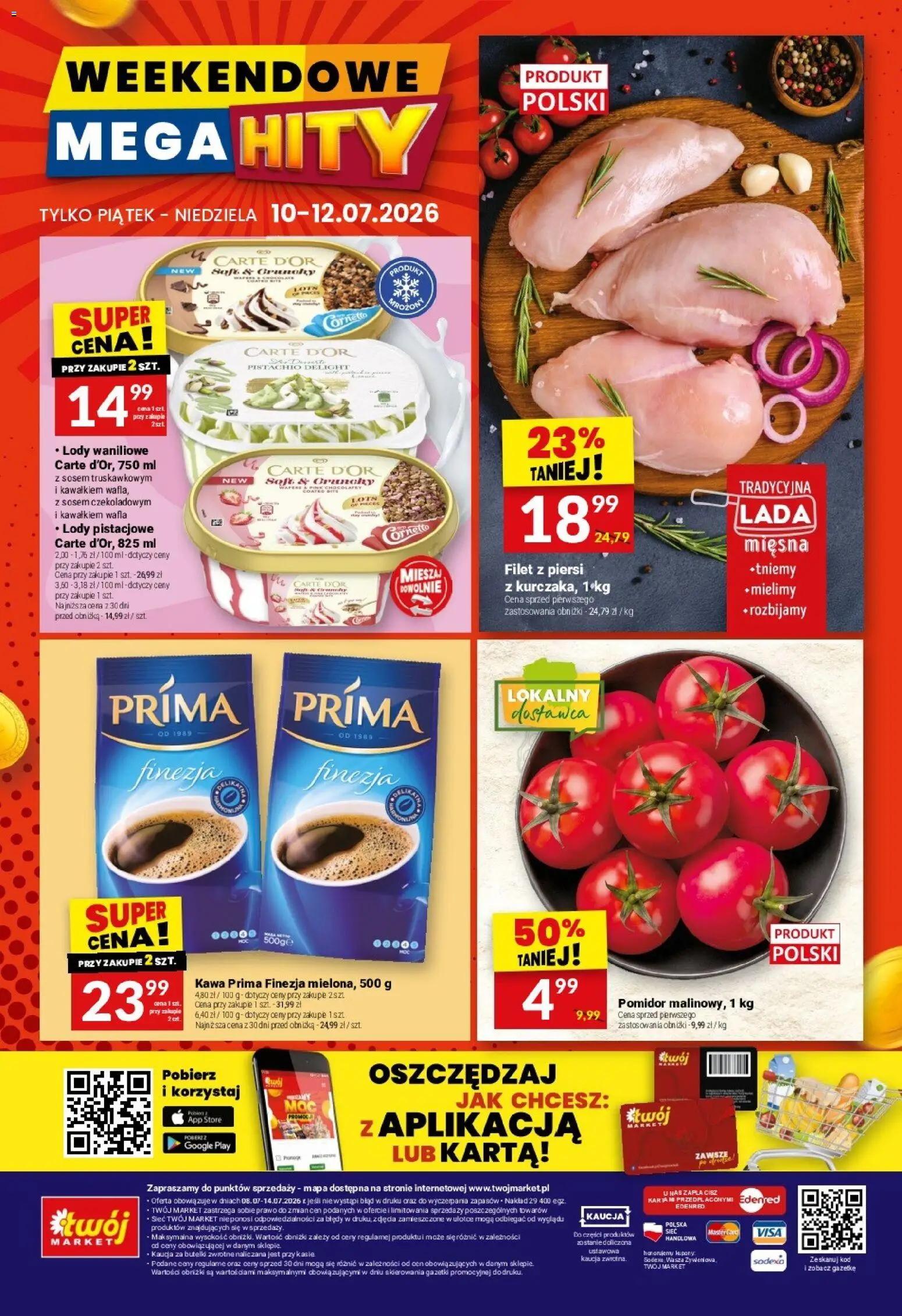 Twój Market gazetka od 08.07.2026 | Strona: 40 | Produkty: Por, Kawa prima, Lody waniliowe, Lody pistacjowe