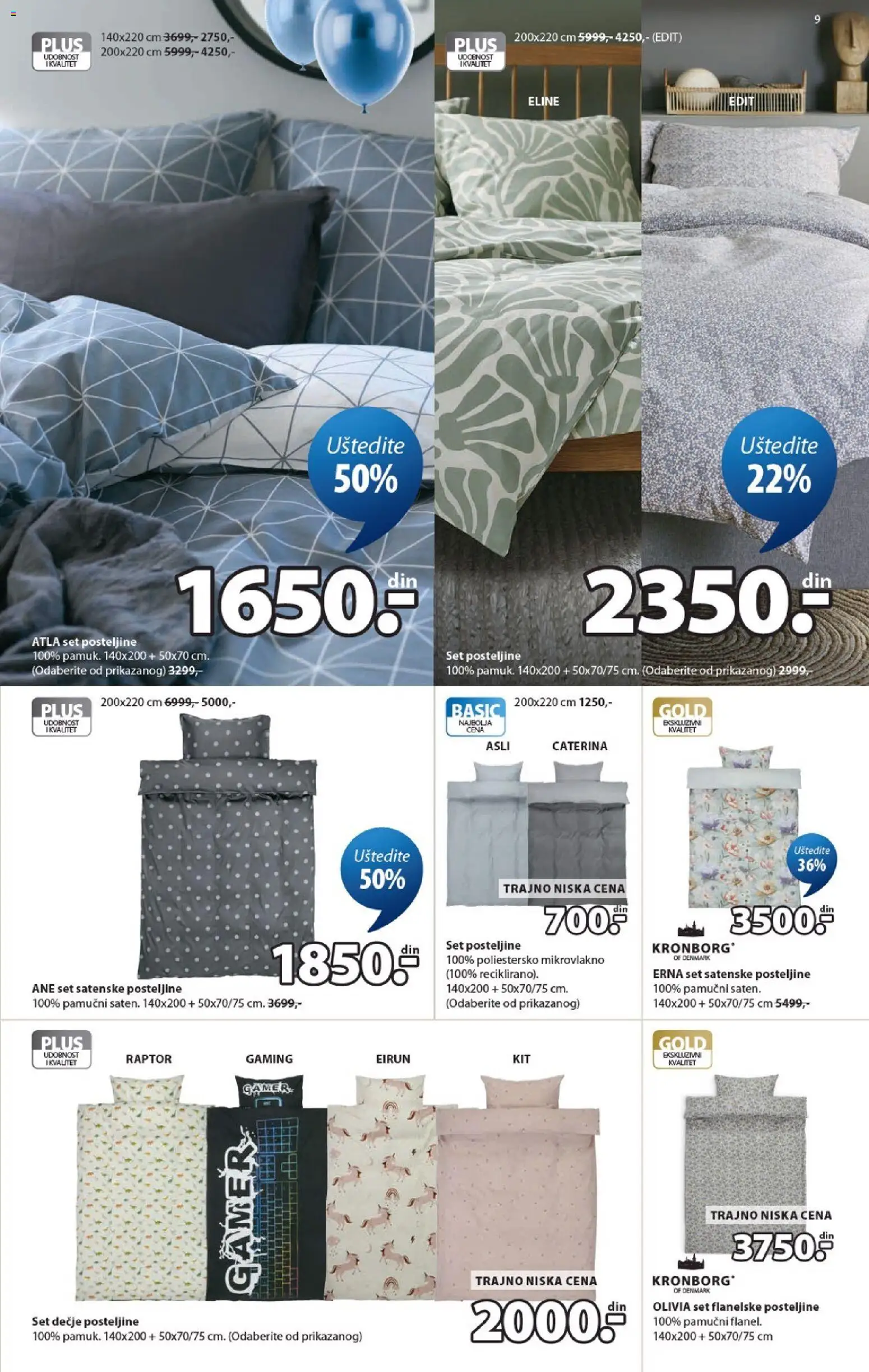 Jysk katalog - važi od 09.10.2026 | Strana: 9 | Proizvode: Posteljine