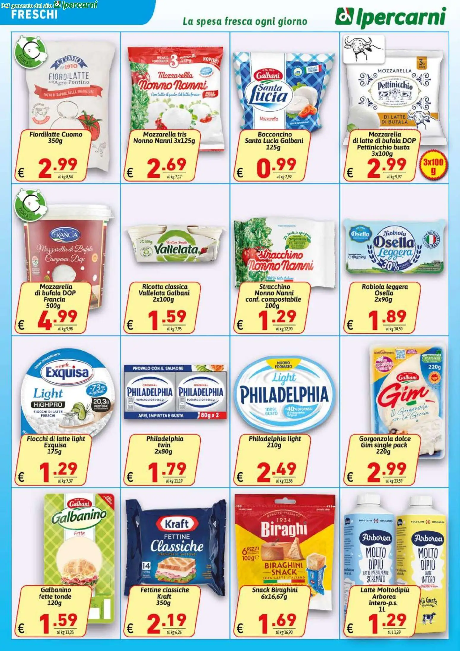 Volantino Ipercarni del 29.04.2026 | Pagina: 12 | Prodotti: Fiocchi di latte, Fiocchi, Ricotta, Robiola