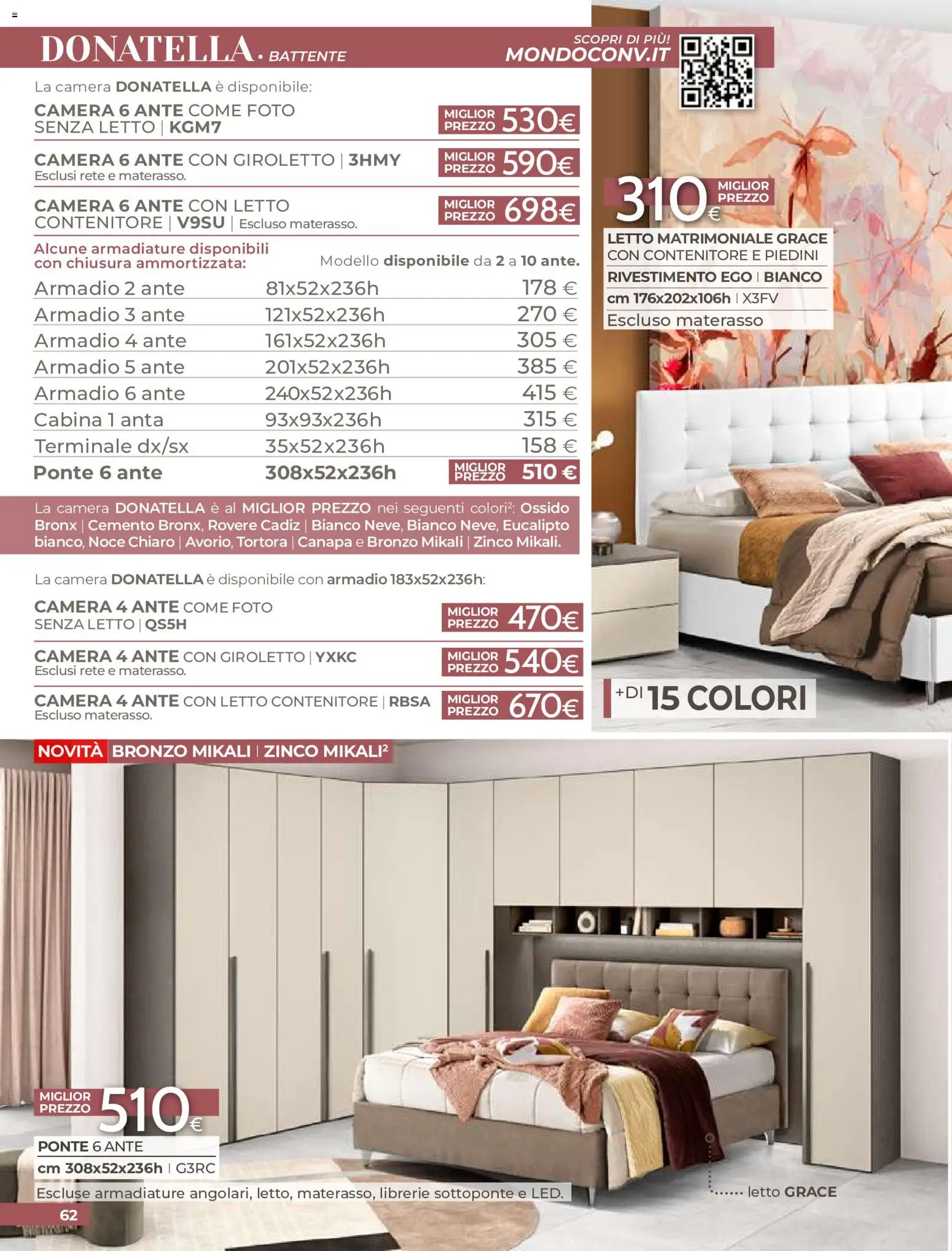 Volantino Mondo Convenienza del 01/09/2026 | Pagina: 64 | Prodotti: Letto contenitore, Contenitore, Letto, Cemento