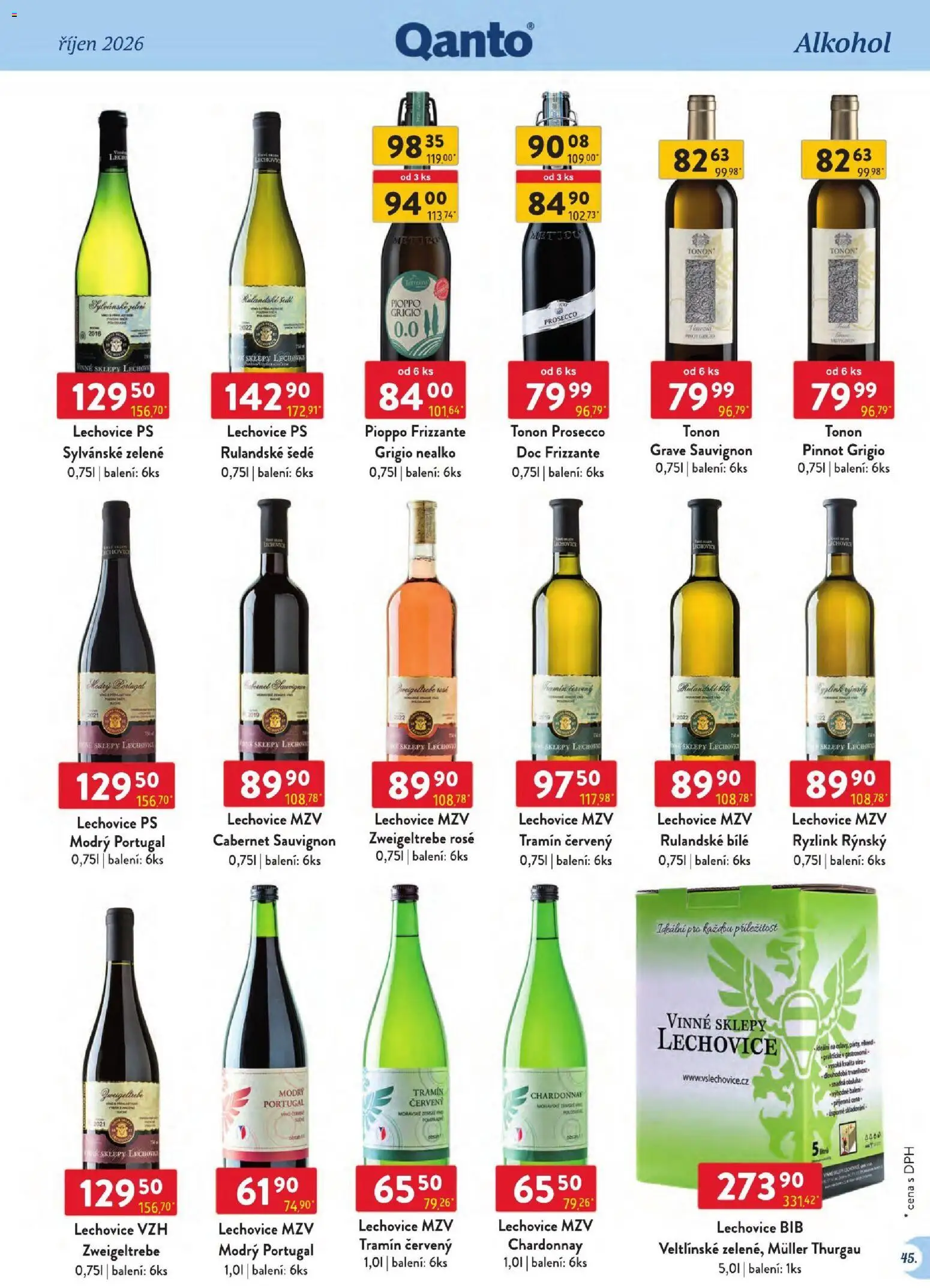 Astur & Qanto leták - Velkoobchod 10/2026 od 01.10.2026 | Strana: 45 | Produkty: Víno, Frizzante, Tramín červený, Alkohol