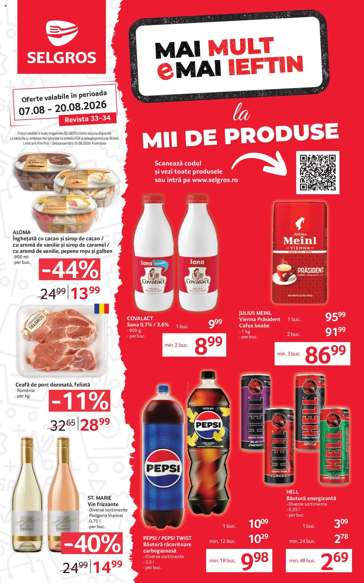 Noul catalog Selgros – valabil de la 07.08.2026 | Pagină: 1 | Produse: Cafea, Vin, Sirop, Cacao
