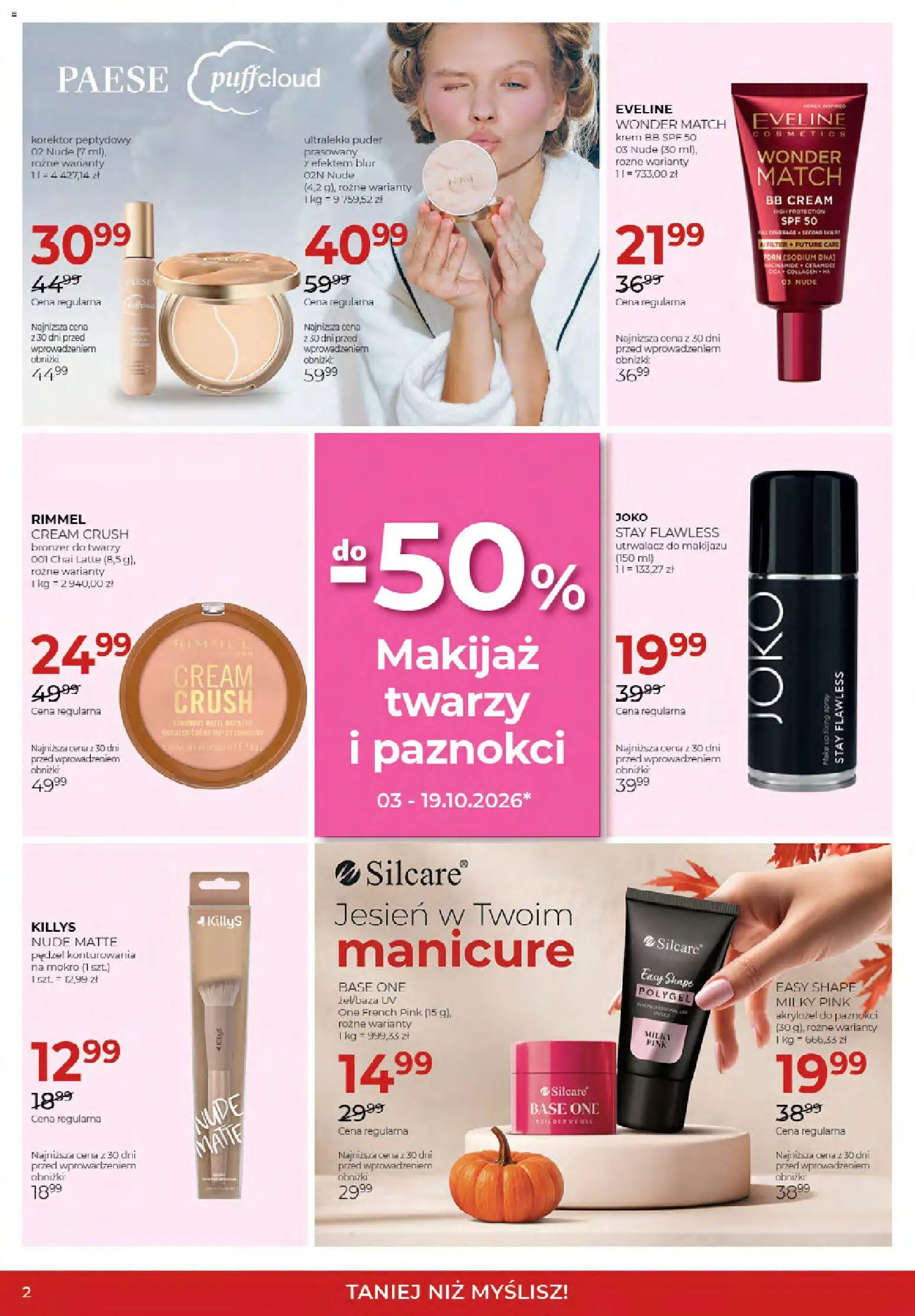 Jawa gazetka od 02.10.2026 | Strona: 2 | Produkty: Makijaż, Puder, krem BB, Chai Latte