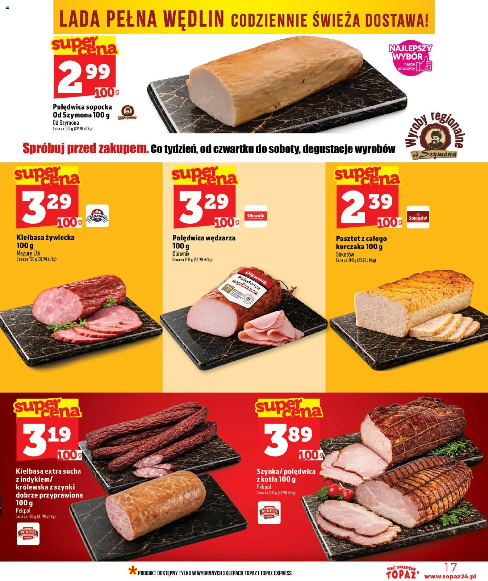 Topaz gazetka - MAZ od 18.06.2026 | Strona: 17 | Produkty: Kiełbasa