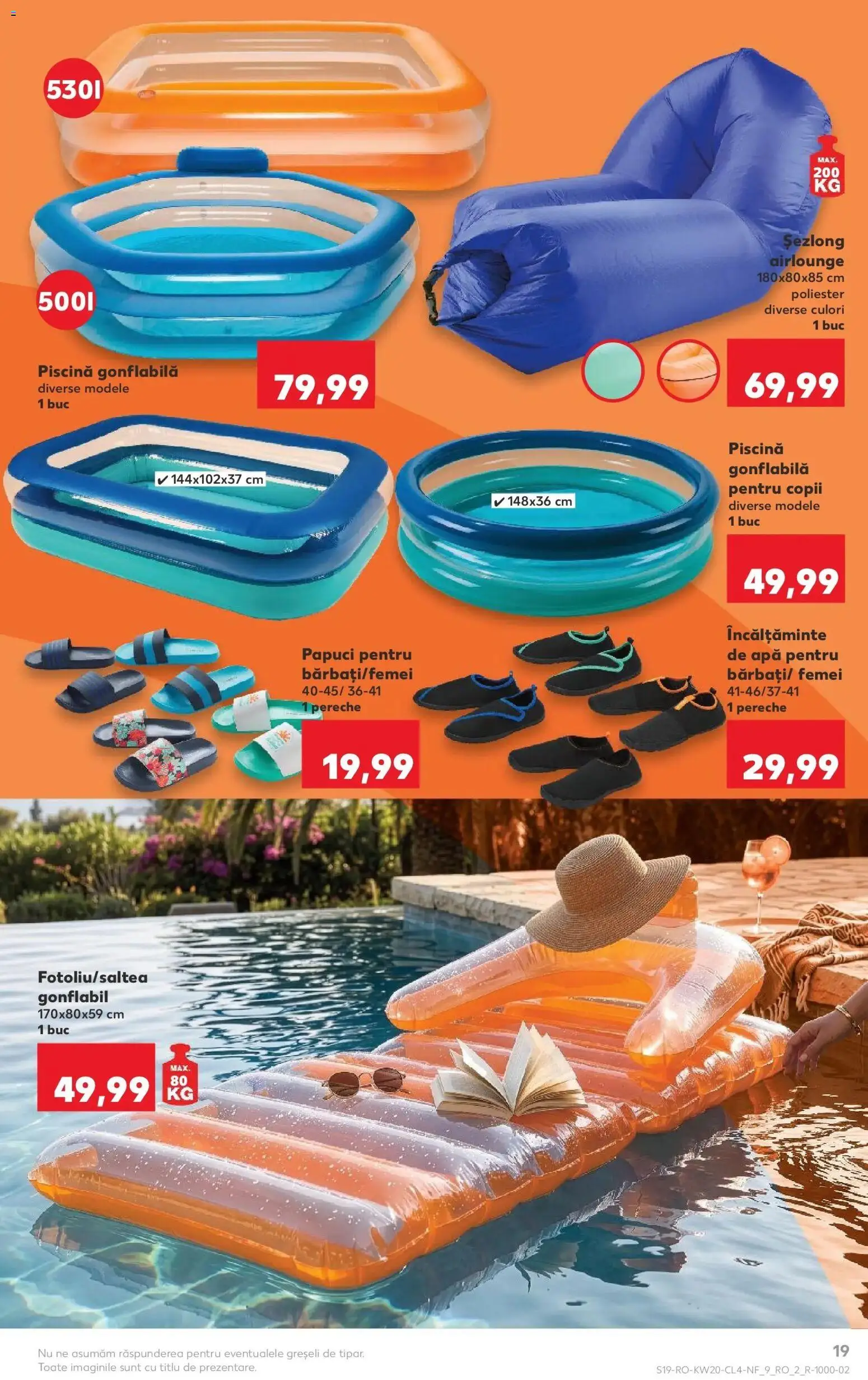 Noul catalog Kaufland – valabil de la 13.05.2026 | Pagină: 19 | Produse: Piscină, Șezlong, Bornoz takımı, Papuci