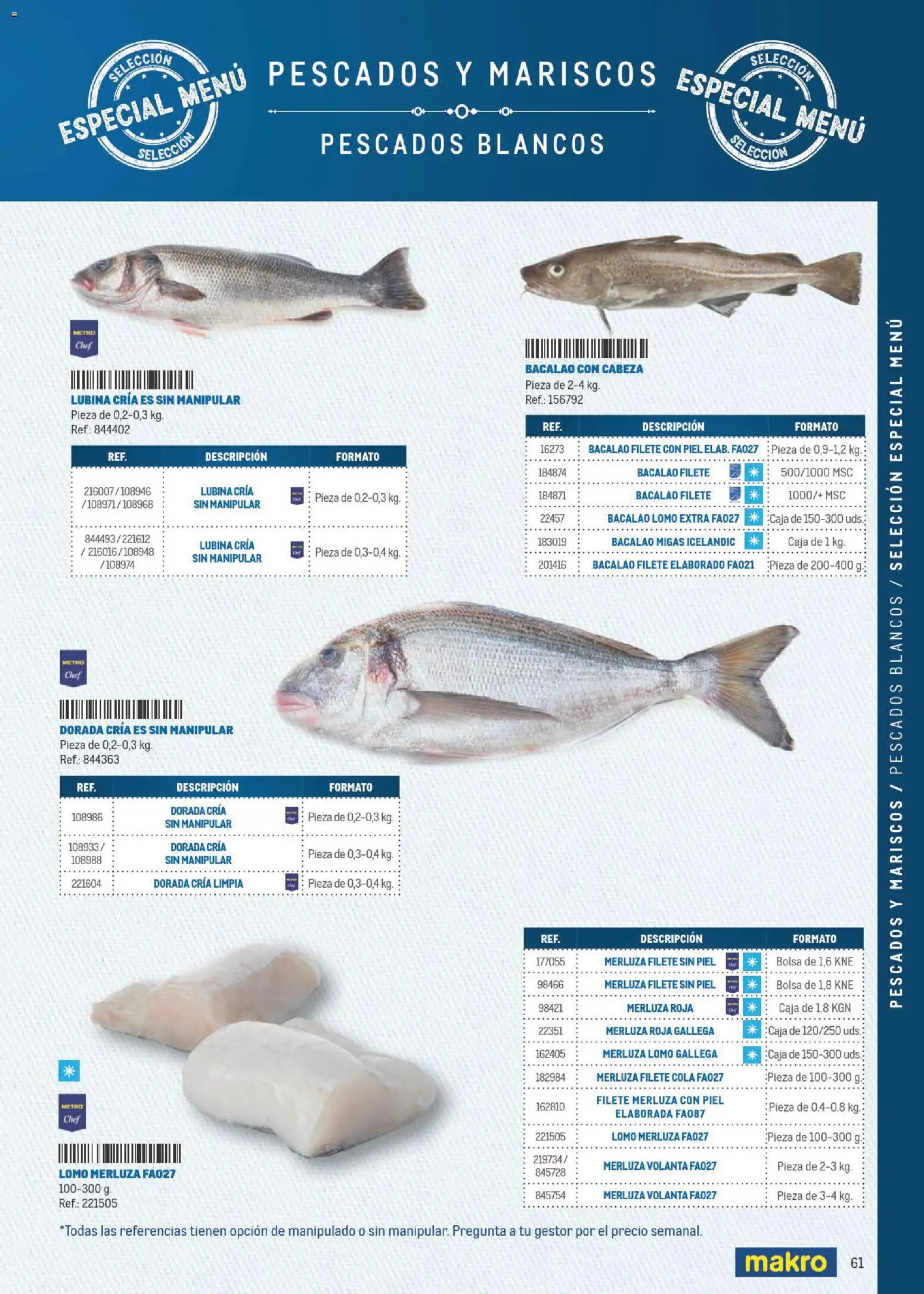 Makro Especial Carta y Menú │ válido desde el 06/07/2026 | Página: 61 | Productos: Bolsa, Filete, Caja