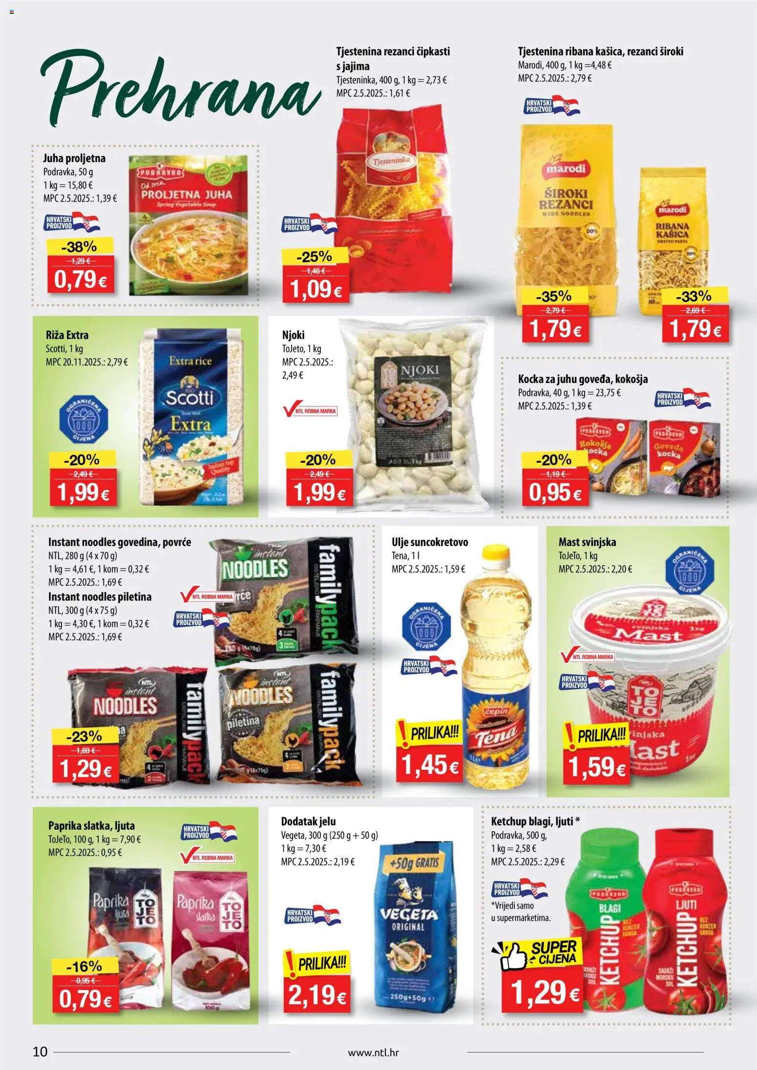 NTL katalog | vrijedi od 20.05.2026 | Stranica: 10 | Proizvodi: Riža, Paprika, Tjestenina, Juha