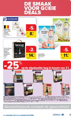 Bag-in-Box Wijn zonder alcohol Vintense, Wit of rosé, 2 L - Voorbeeld van een folder van Carrefour, geldig van 01/07/2026 | Pagina: 5
