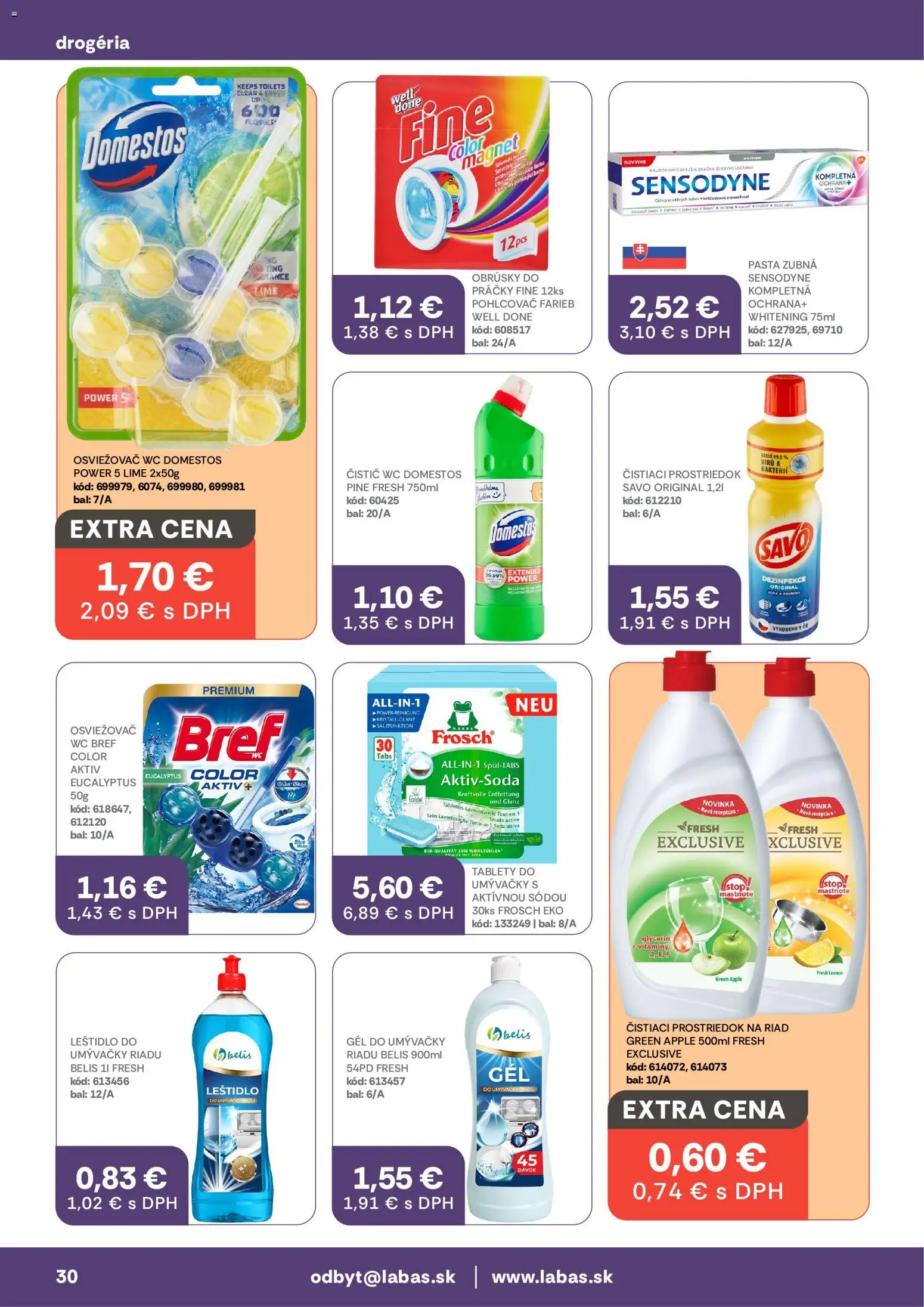 Nové Labaš akcie – leták je platný od 11.09.2026 | Strana: 30 | Produkty: Práčky, PC, Wc, Savo