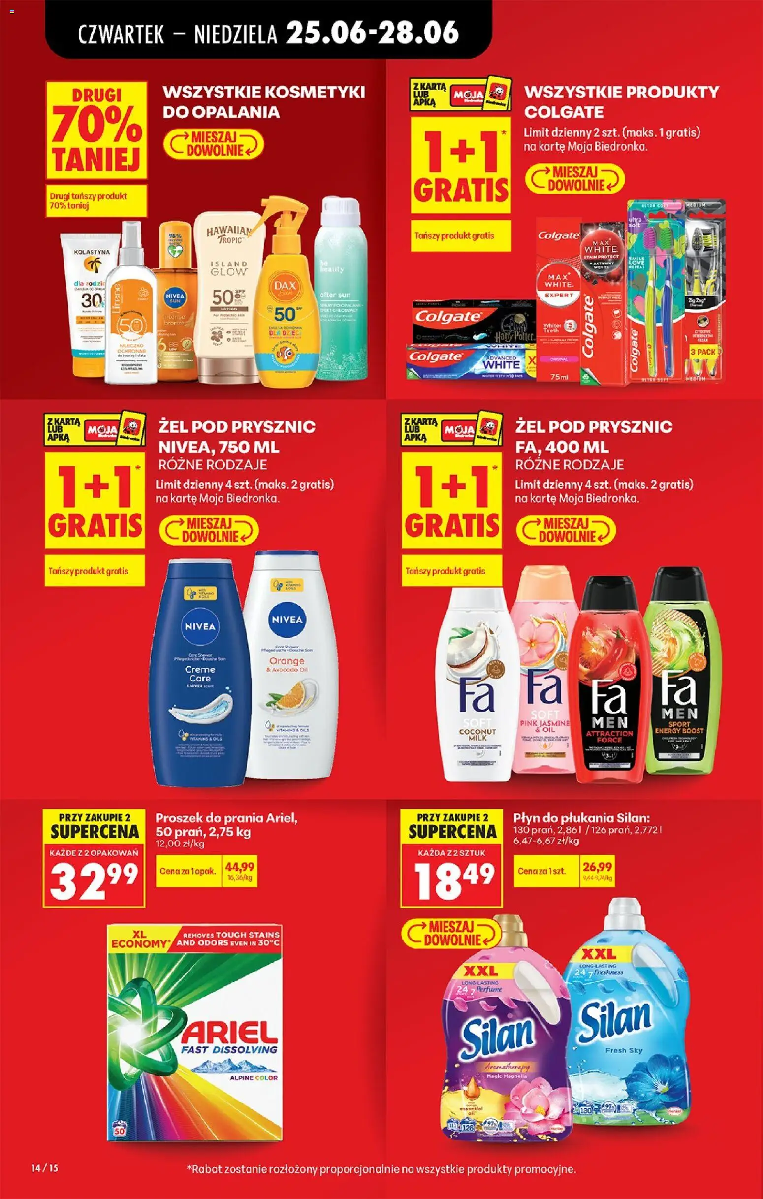 Biedronka gazetka od czwartku od 25.06.2026 | Strona: 16 | Produkty: Kosmetyki, Żel pod prysznic, Proszek do prania, Lotion