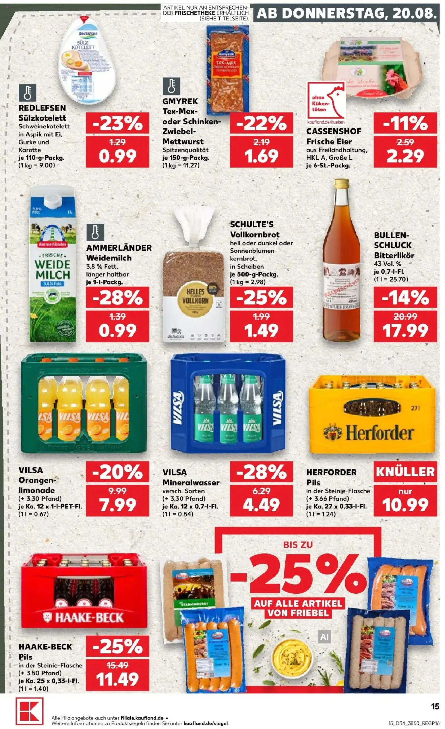 Prospekt Kaufland ab 20.08.2026 » Angebote Online zum Blättern | Seite: 15 | Produkte: Milch, Limonade, Mineralwasser, Karotte