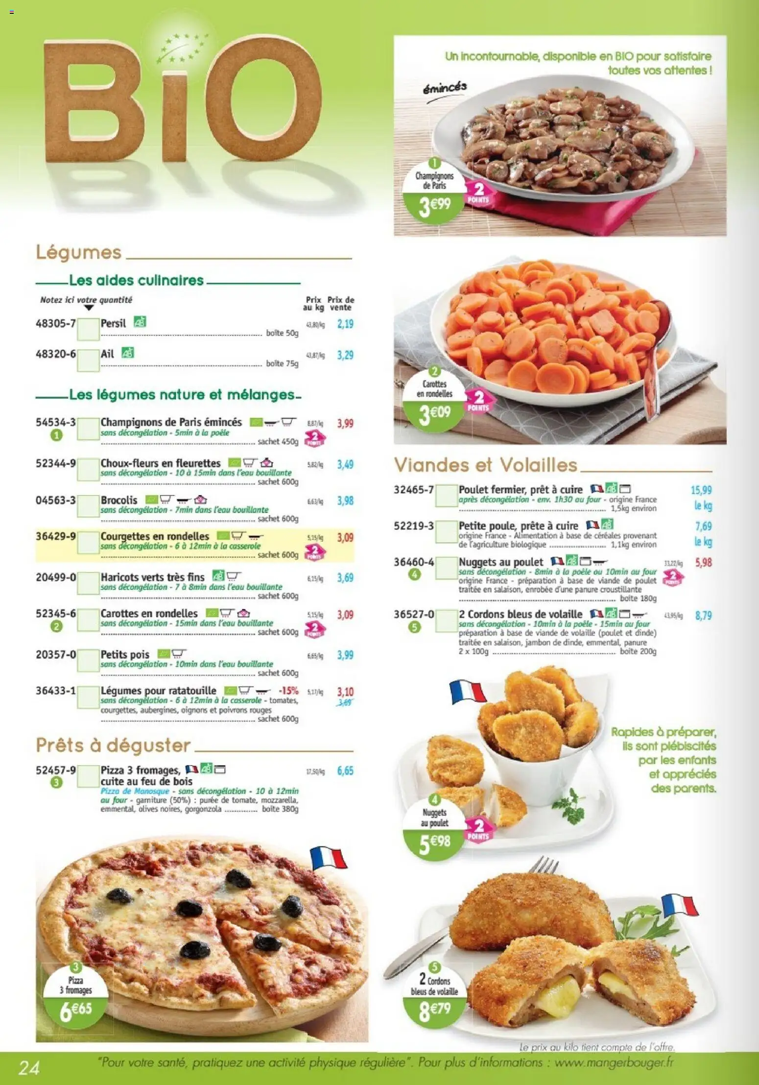 {H1} | Page: 24 | Produits: Petits pois, Ratatouille, Persil, Viande