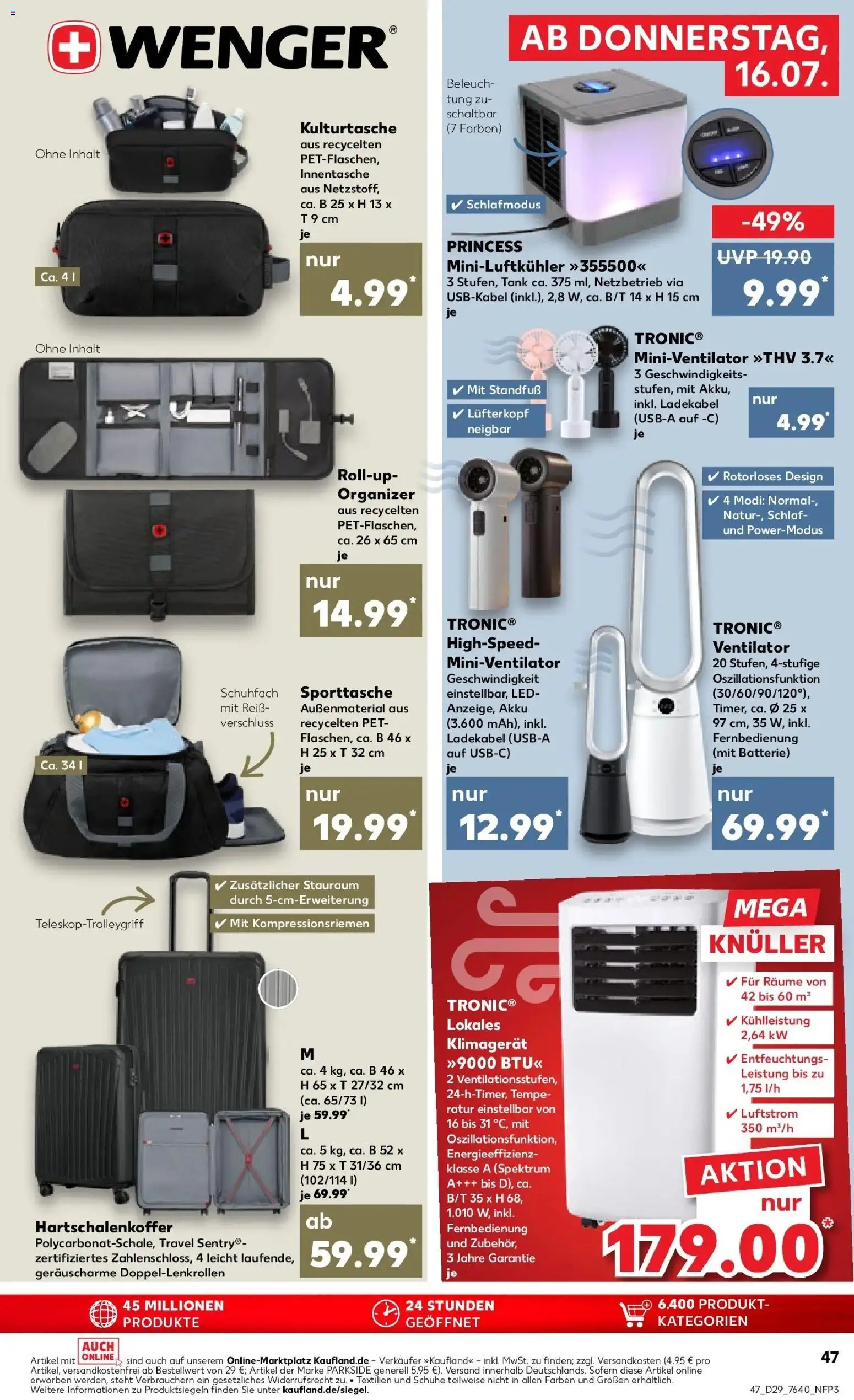 Kaufland Prospekt Mainz – gültig ab 13.07.2026 | Seite: 56 | Produkte: Ventilator, Batterie, Ladekabel, Klimagerät