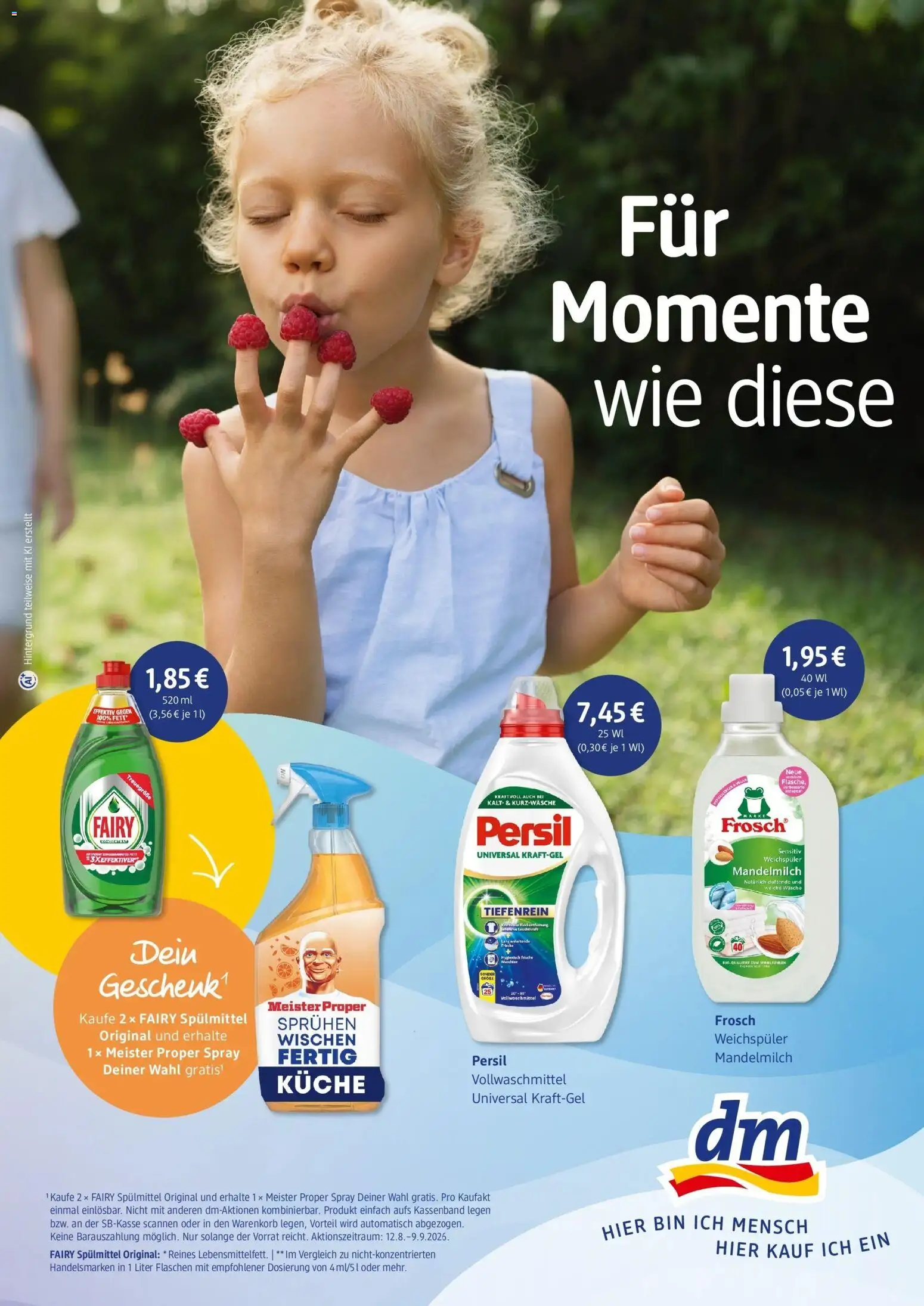 dm drogerie prospekt Trier – gültig ab 12.08.2026 | Seite: 1 | Produkte: Küche, Weichspüler, Persil