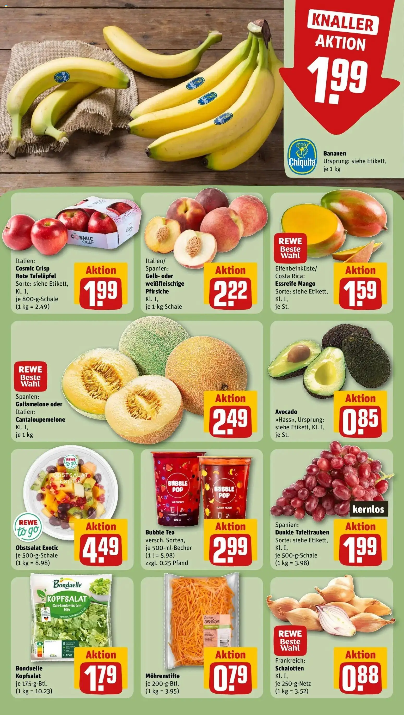 Rewe Prospekt Berlin / Prenzlauer Berg – gültig ab 01.06.2026 | Seite: 4 | Produkte: Bananen, Avocado, Gemüse, Mango
