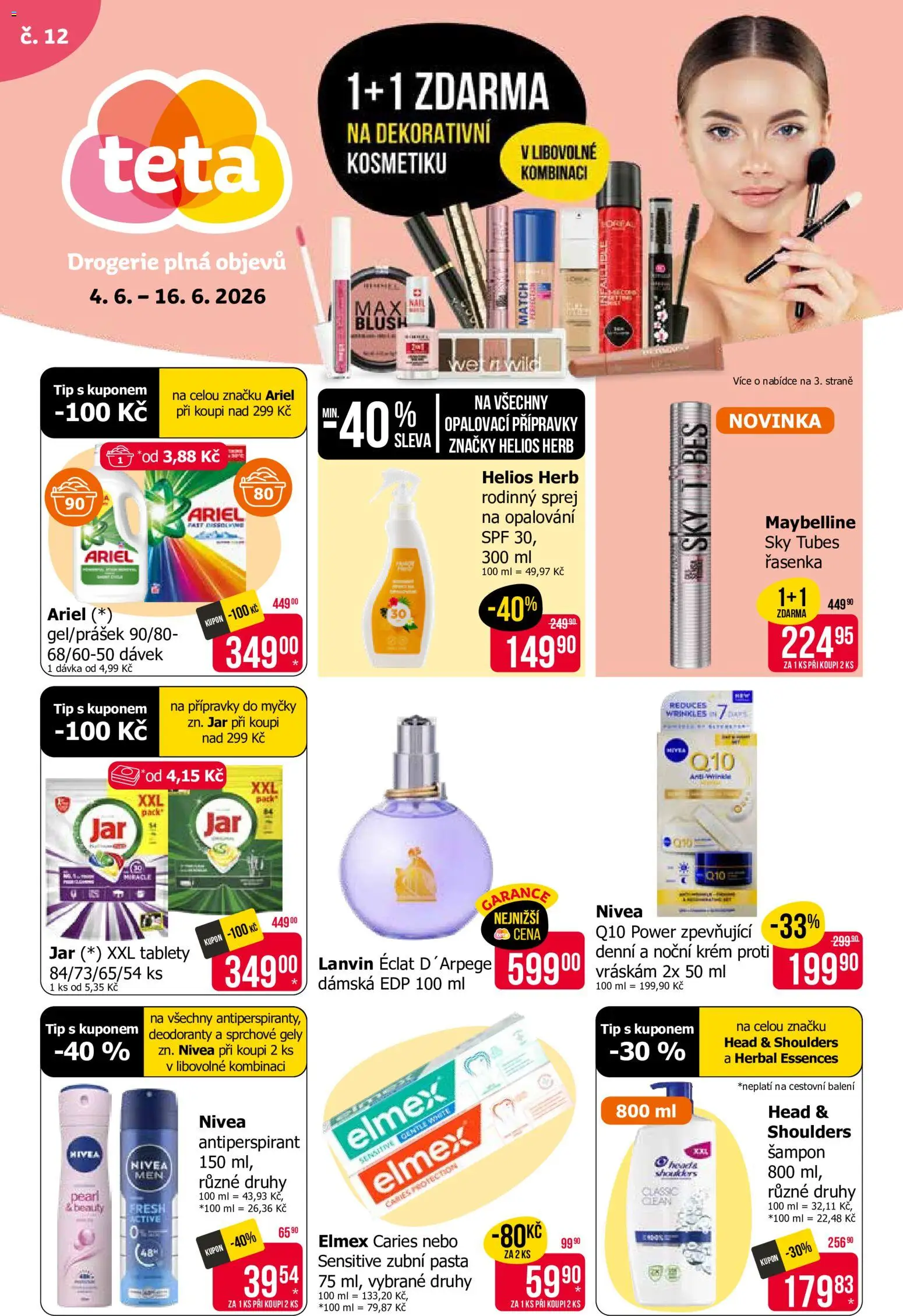 TETA Drogerie leták od 04.06.2026 | Strana: 1 | Produkty: Elmex, Krém, Head & Shoulders, Maybelline