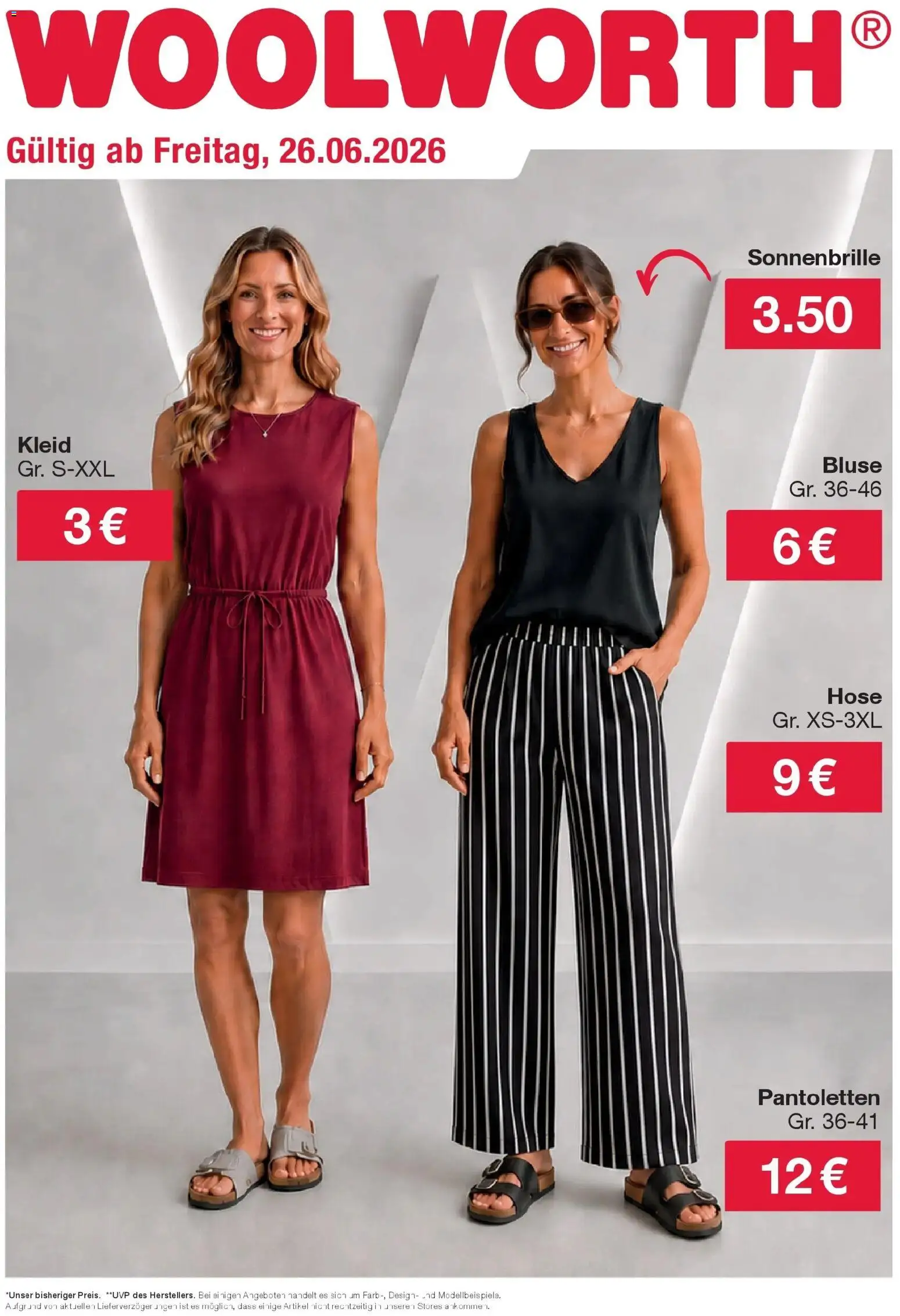 Woolworth Wochenangebote gültig ab 26.06.2026 | Seite: 1 | Produkte: Bluse, Hose, Kleid