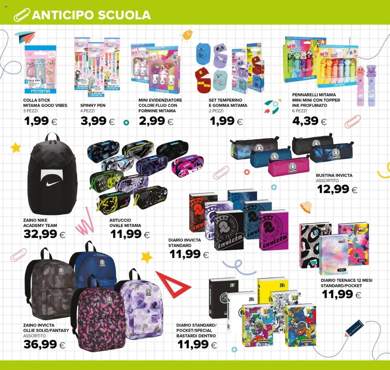 Volantino Oasi del 29/07/2026 | Pagina: 30 | Prodotti: Zaino, Astuccio, Evidenziatore, Pennarelli