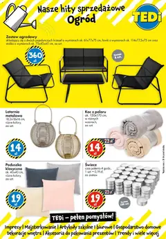 Pogląd oferty "TEDi gazetka - Nowy Tomyśl" - ważna od 15.05.2026 | Strona: 2 | Produkty: Poduszka, Koc, Artykuły szkolne, Świece