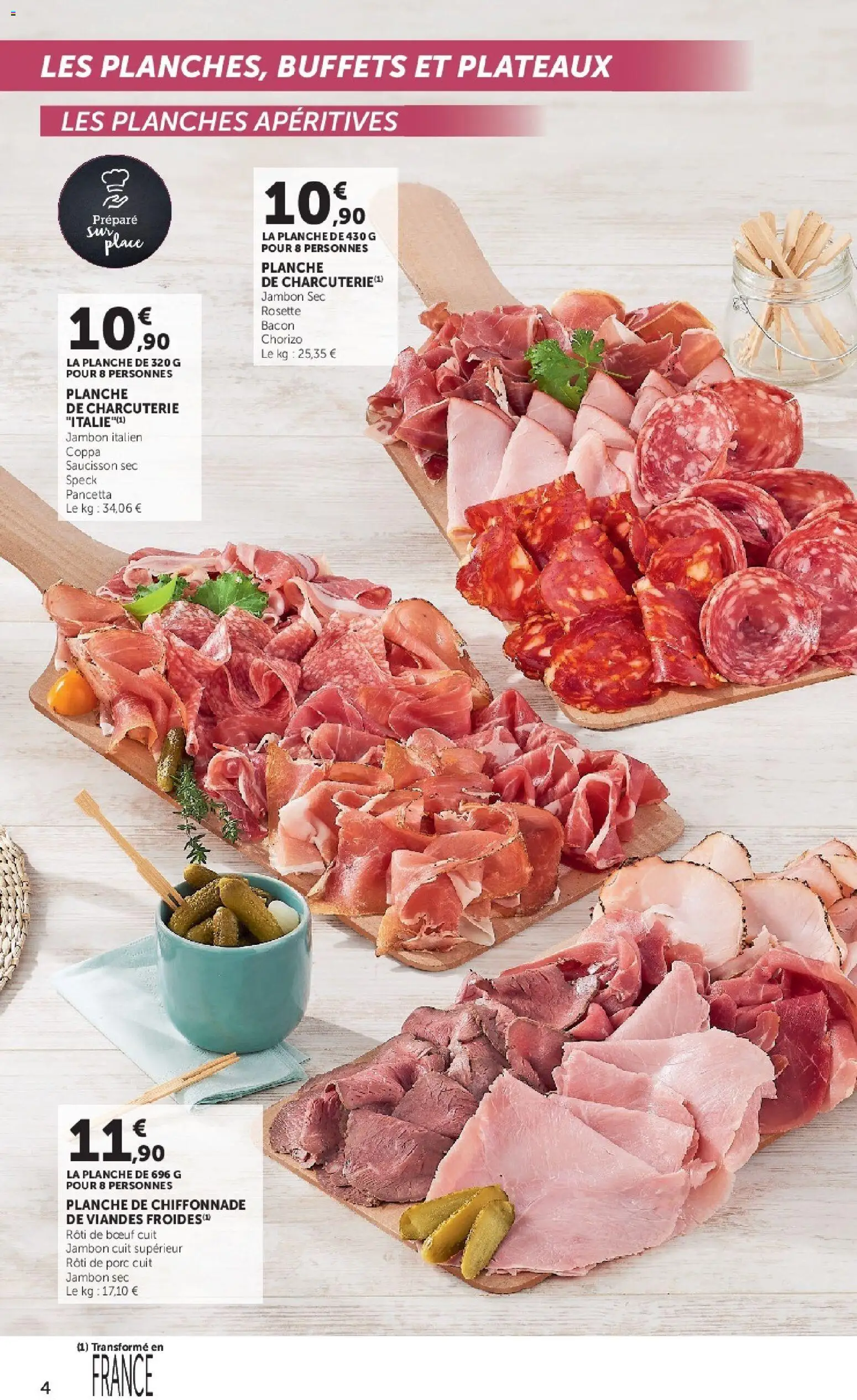 {H1} | Page: 4 | Produits: Chorizo, Charcuterie, Rôti de bœuf, Rosette