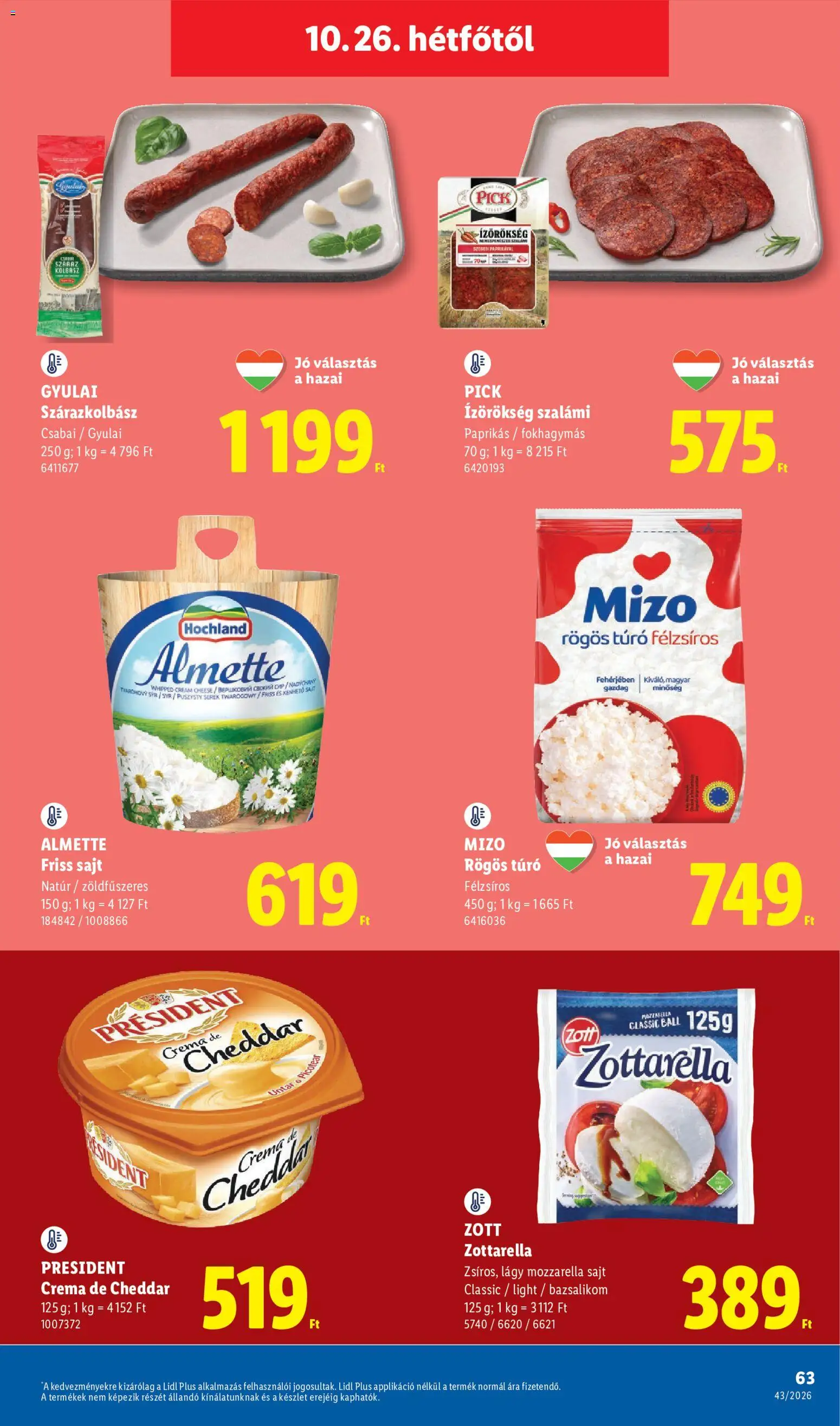 Lidl akciós ujság - amely érvényes a következő dátumtól: 2026.10.22. | Oldal: 63
