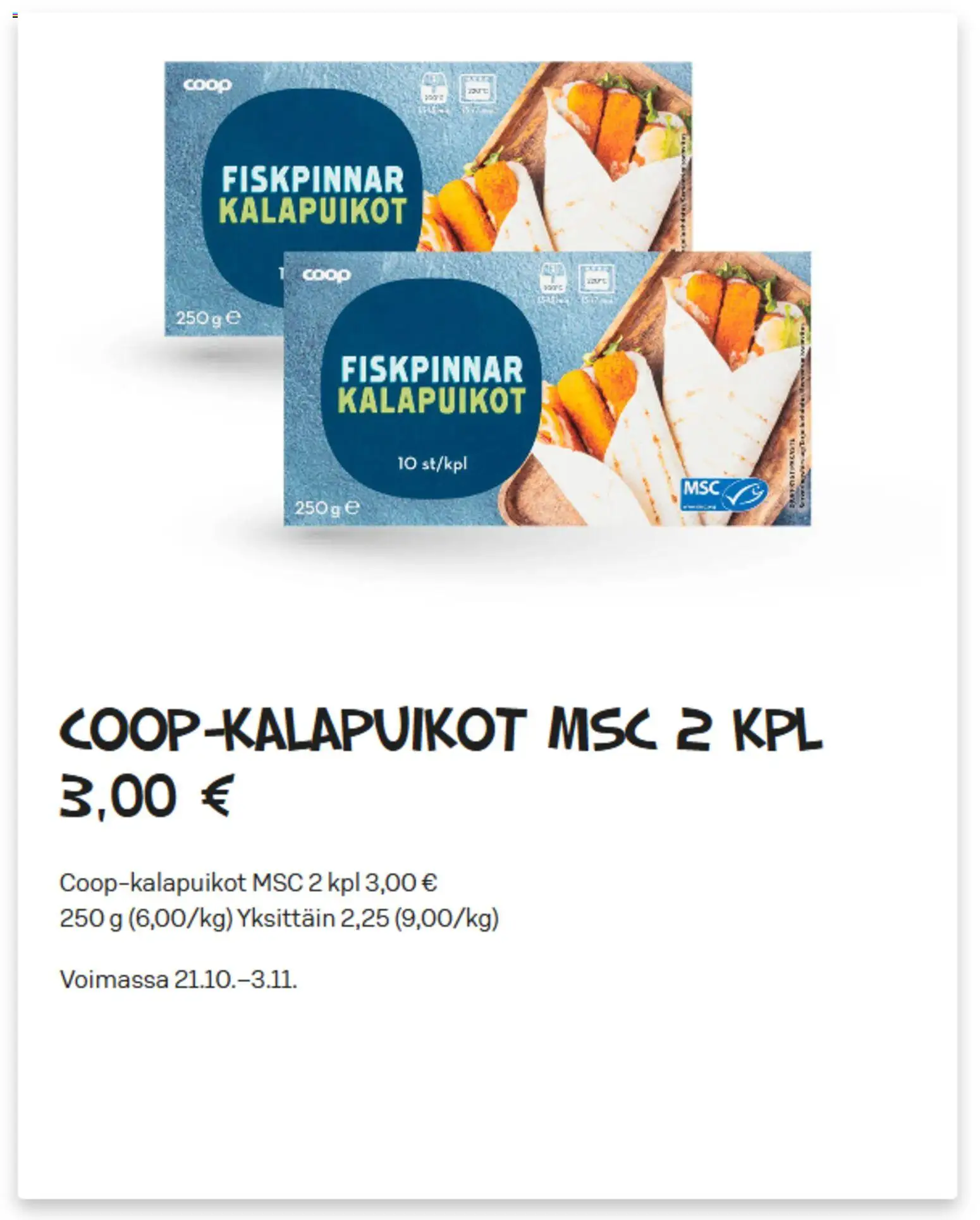 Alepa tarjoukset – voimassa 21/10/2026 alkaen | Sivu: 1 | Tuotteet: Kalapuikot