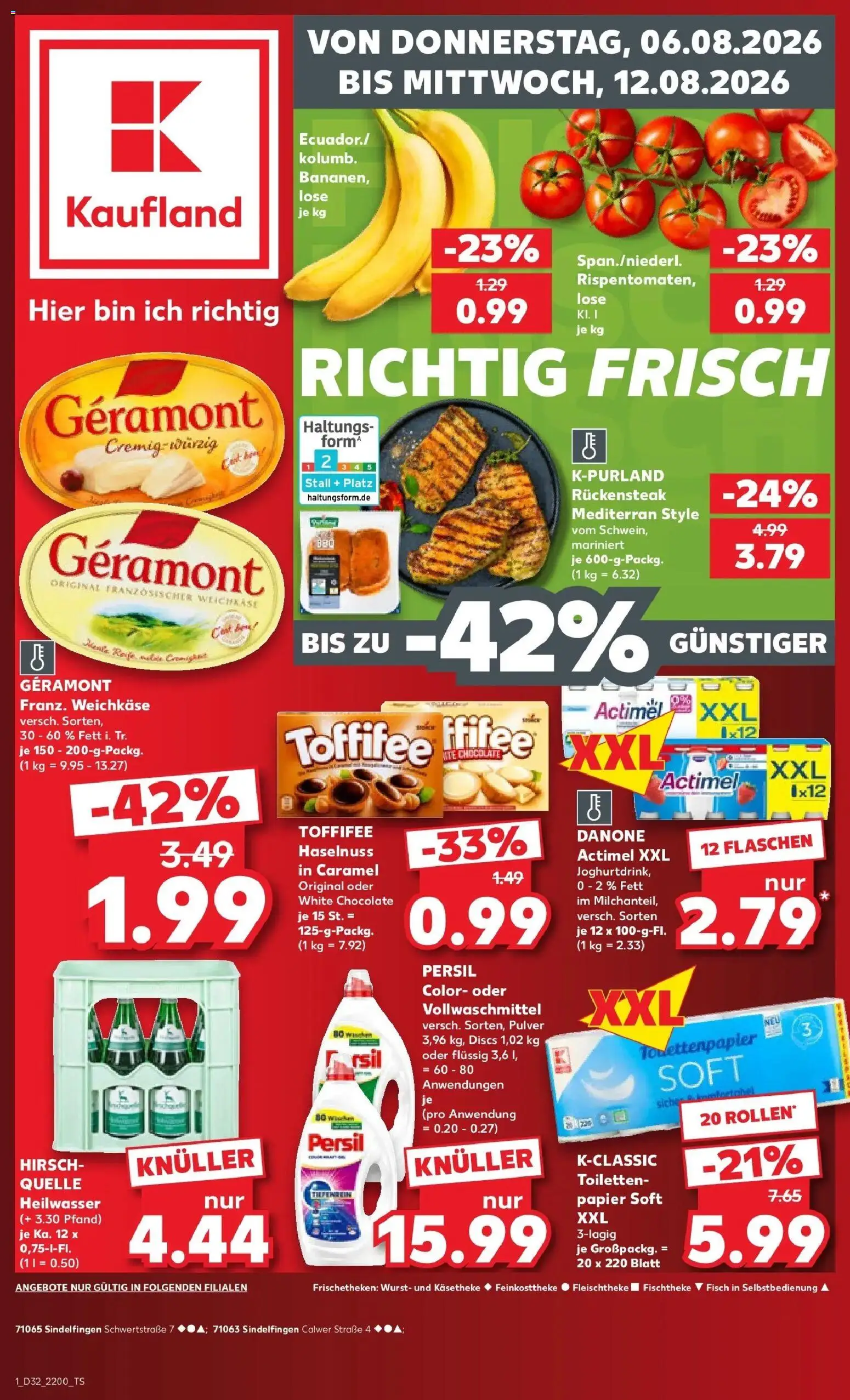 Kaufland Prospekt Sindelfingen – gültig ab 03.08.2026 | Seite: 10 | Produkte: Geramont, Actimel, Fisch, Toffifee