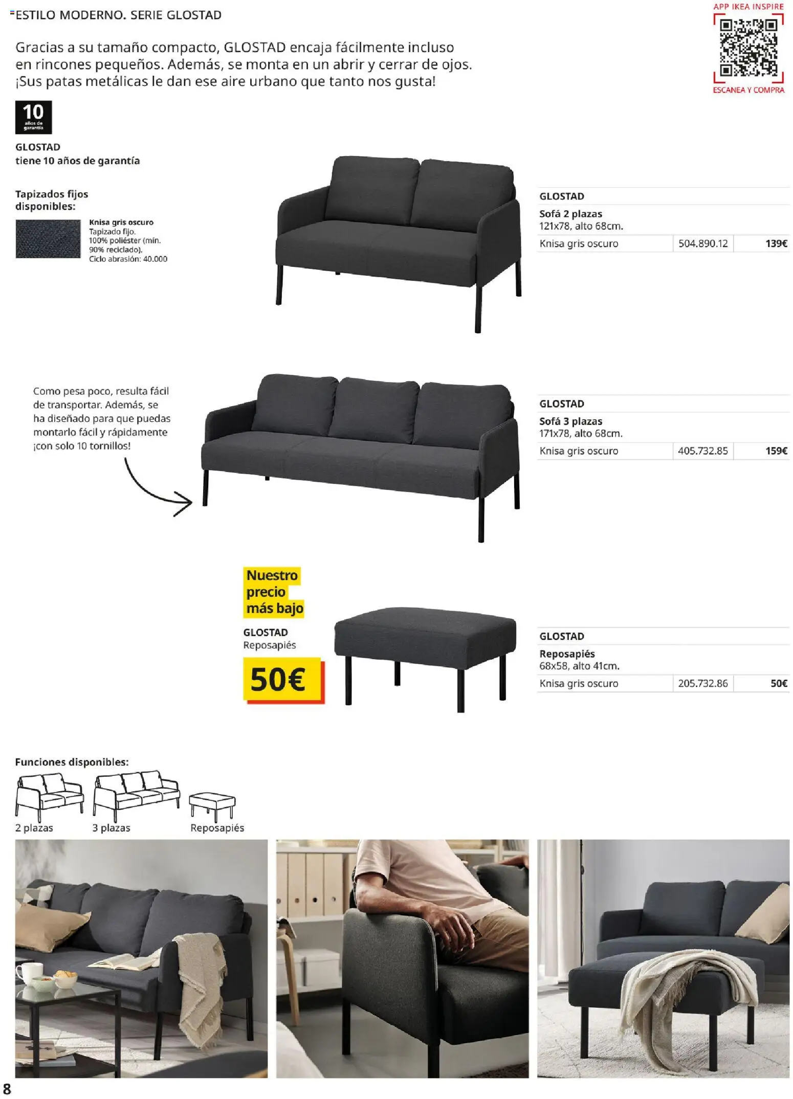 Catálogo IKEA Sofás │ válido desde el 07.05.2026 | Página: 8 | Productos: Reposapiés, Sofá