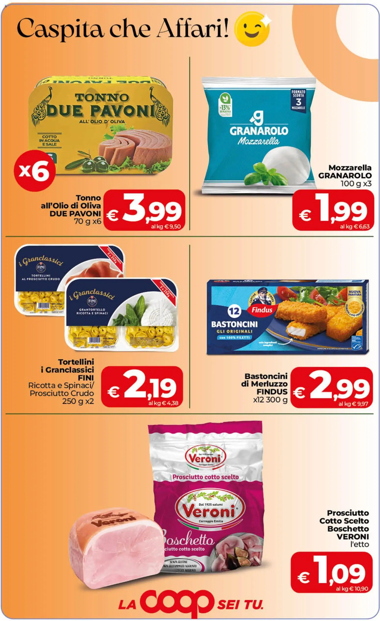 Volantino COOP del 22/09/2026 | Pagina: 3 | Prodotti: Prosciutto Crudo, Mozzarella, Ricotta, Olio d'oliva