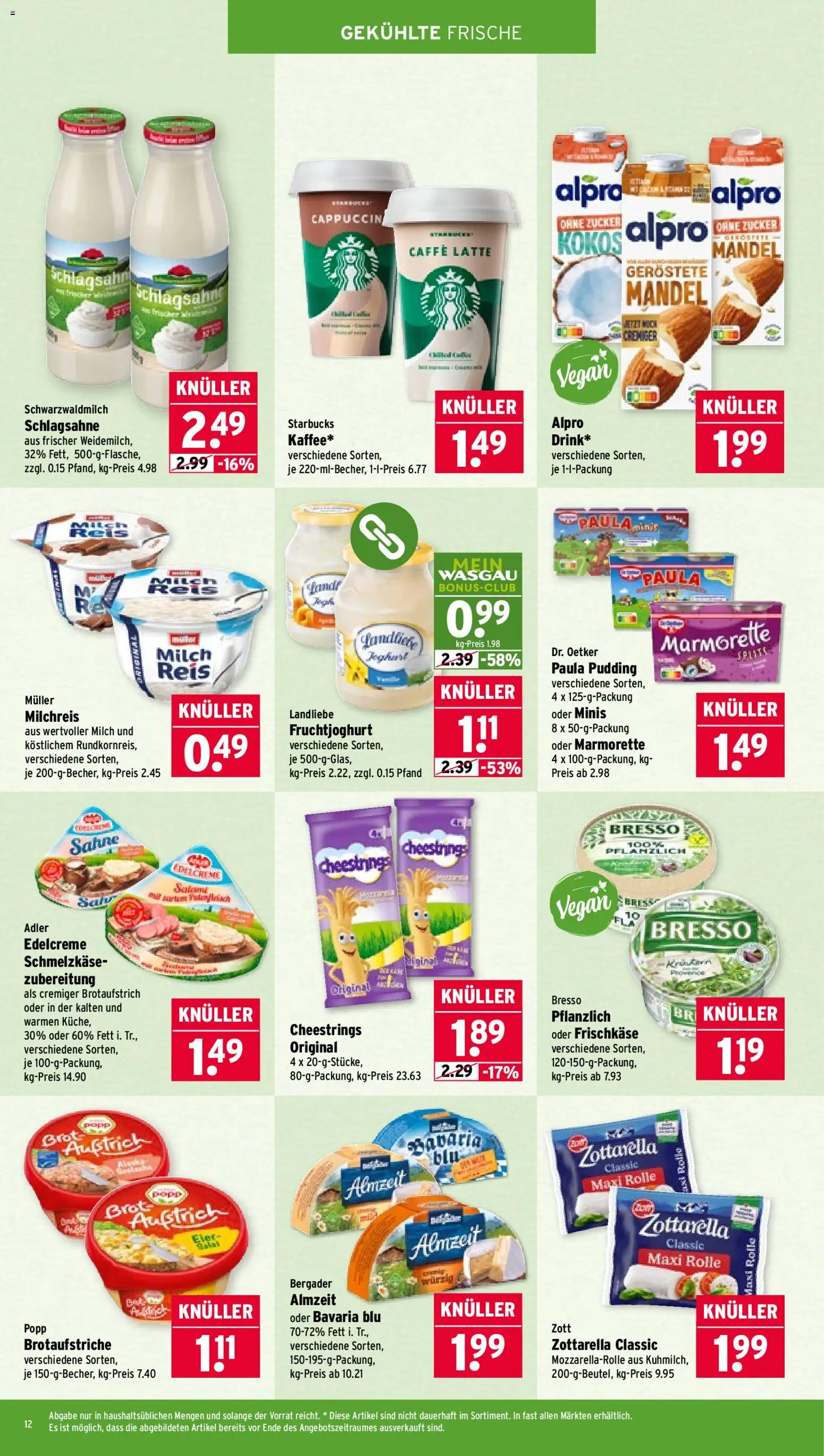 Wasgau Prospekt 	 – gültig ab 04.05.2026 | Seite: 12 | Produkte: Schlagsahne, Starbucks, Zucker, Sahne