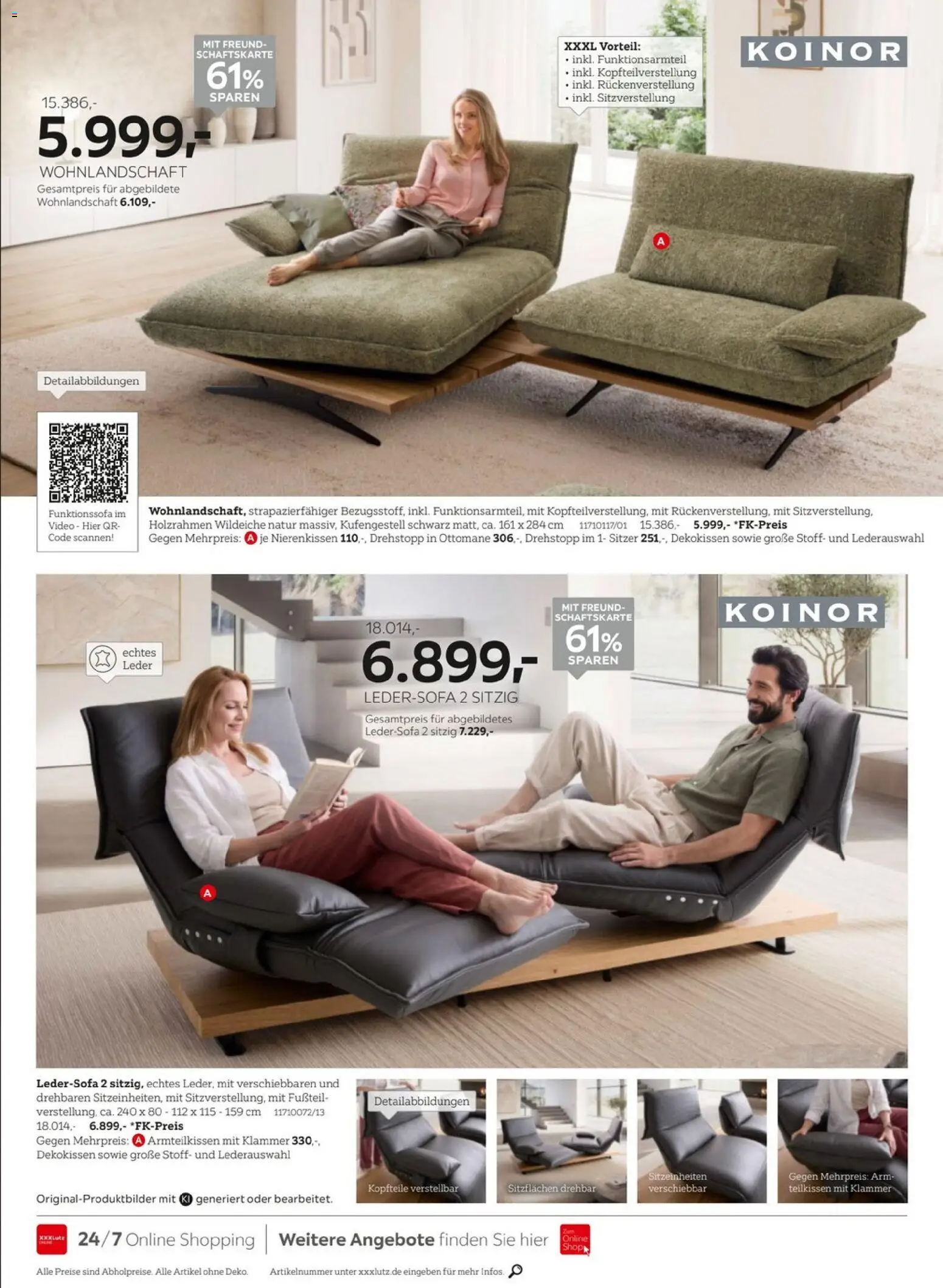 XXXLutz KOINOR Spezial – gültig ab 03.10.2026 | Seite: 6 | Produkte: Wohnlandschaft, Ledersofa, Video