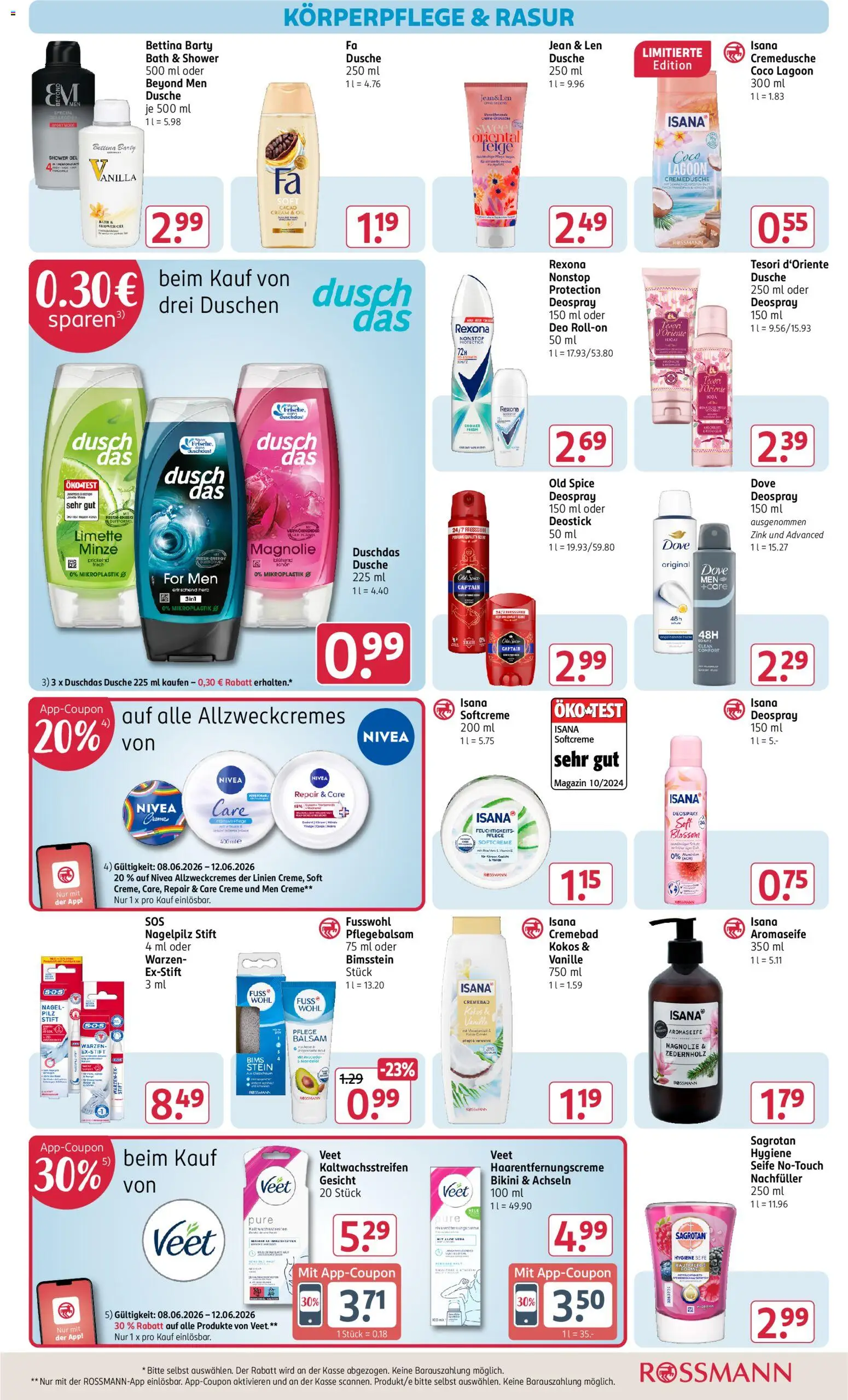 Rossmann Prospekt – gültig ab 08.06.2026 | Seite: 12 | Produkte: Dusche, Deodorant, Deo Roll-On, Limette