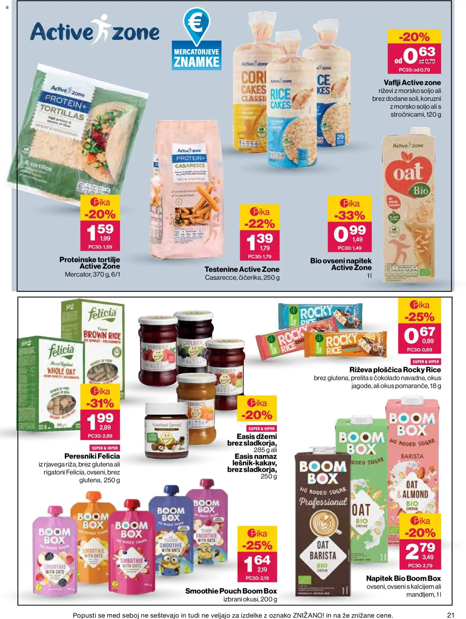 Novi Mercator katalog ponudbe – veljaven od 26.08.2026 | Stran: 21 | Izdelki: Med, Vaflji, Namaz, Testenine