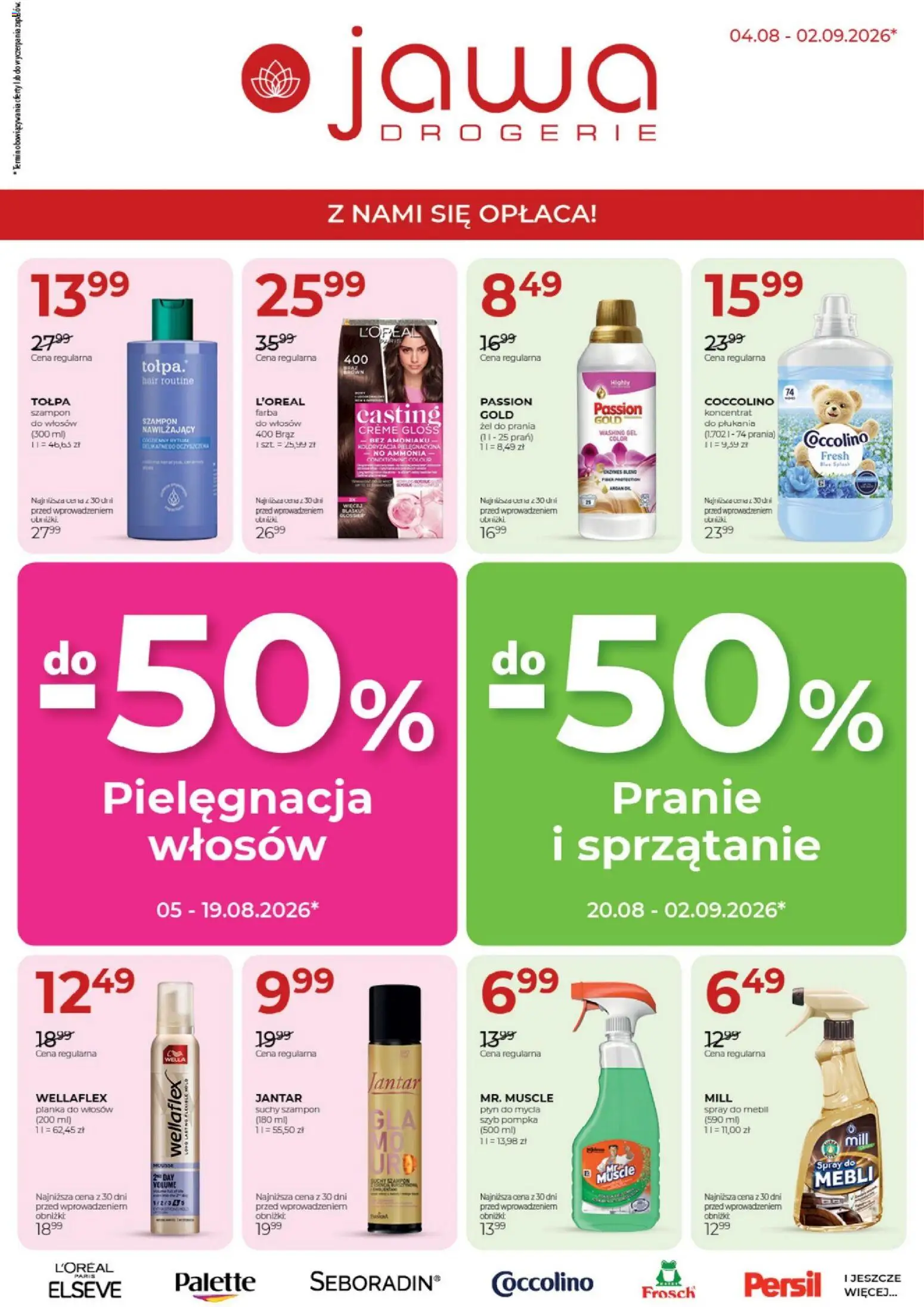 Jawa gazetka od 04.08.2026 | Strona: 1 | Produkty: Jantar, Persil, Szampon, Suchy szampon
