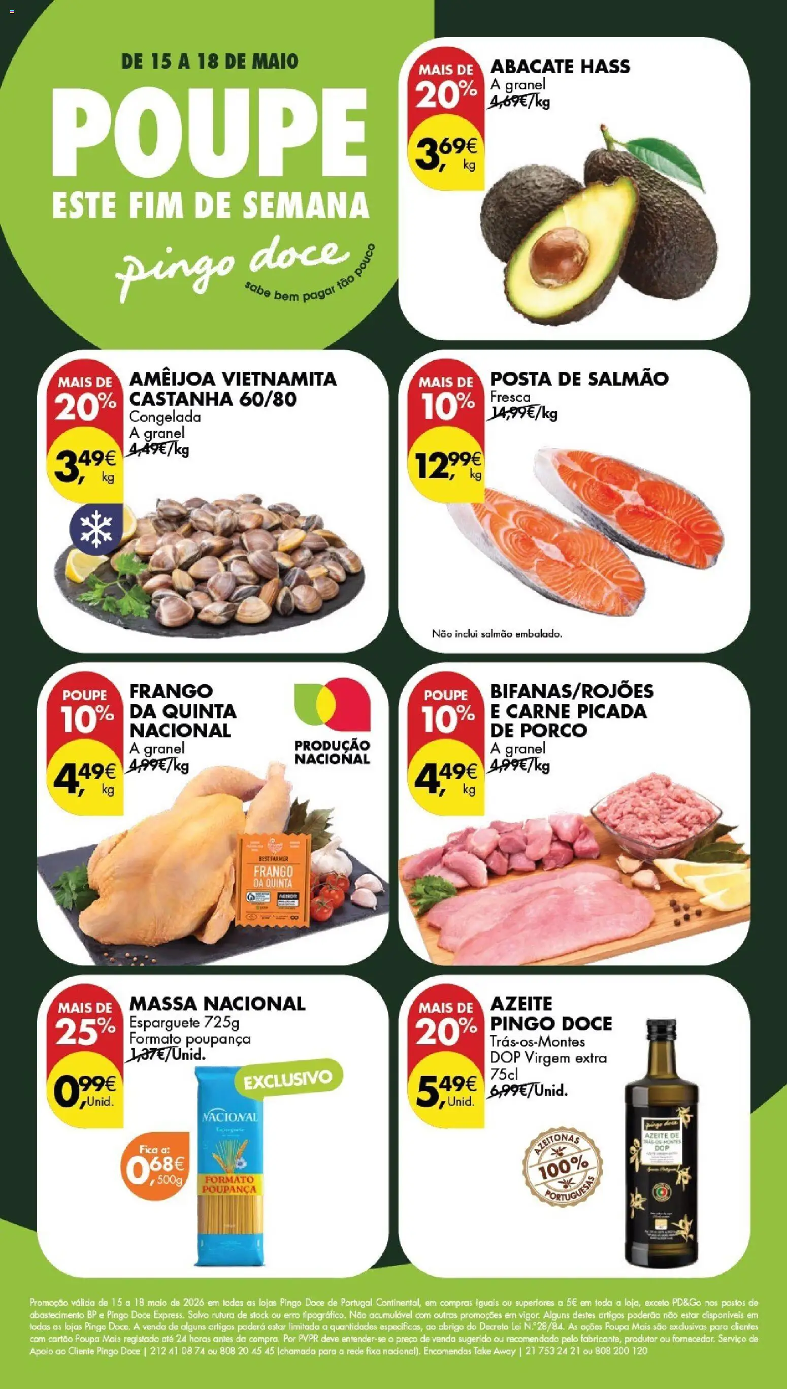 Pingo Doce Poupe este Fim de Semana │ válido de 15.05.2026 | Página: 1 | Produtos: Esparguete, Carne picada, Salmão, Massa