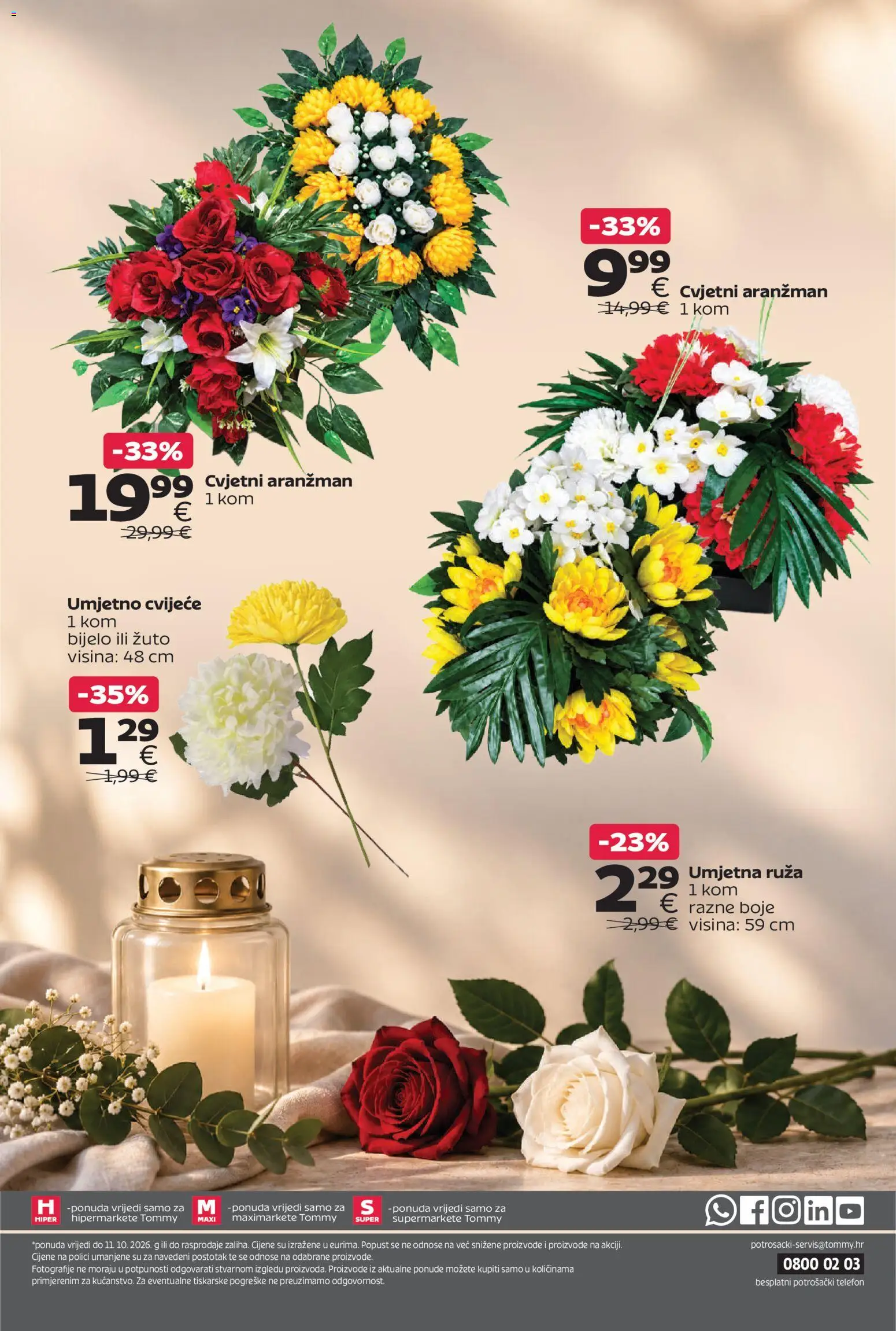Tommy katalog | vrijedi od 28.09.2026 | Stranica: 19 | Proizvodi: Cvijeće, Cvjetni aranzman, Umjetno cvijeće, Ruza