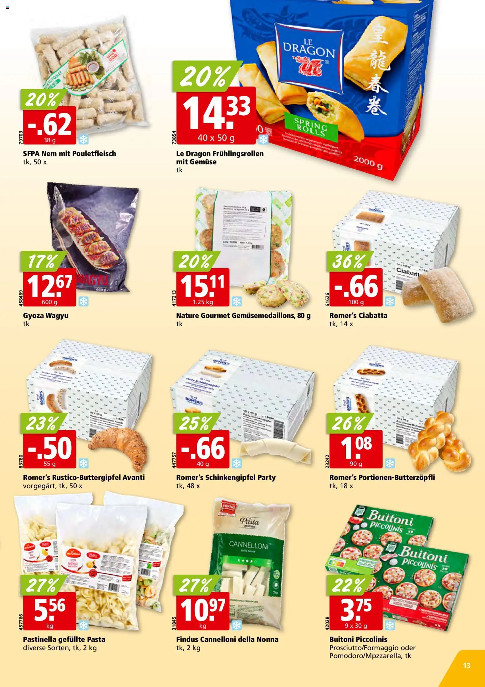 Aligro aktionen Schlieren, Gossau SG, Frauenfeld, Rapperswil-Jona, Sargans, Bern – gültig ab 20.04.2026 | Seite: 13 | Produkte: Gemüse, Pasta