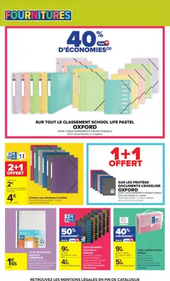 Carrefour - Prévisualisation de Chemise avec élastiques Crossline, Format A4. En polypropylène. 3 rabats. Capacité de 150 feuilles. valide à partir de 24/08/2026 | Page: 85 | Produits: Poids, Couverture, Chemise, Élastiques