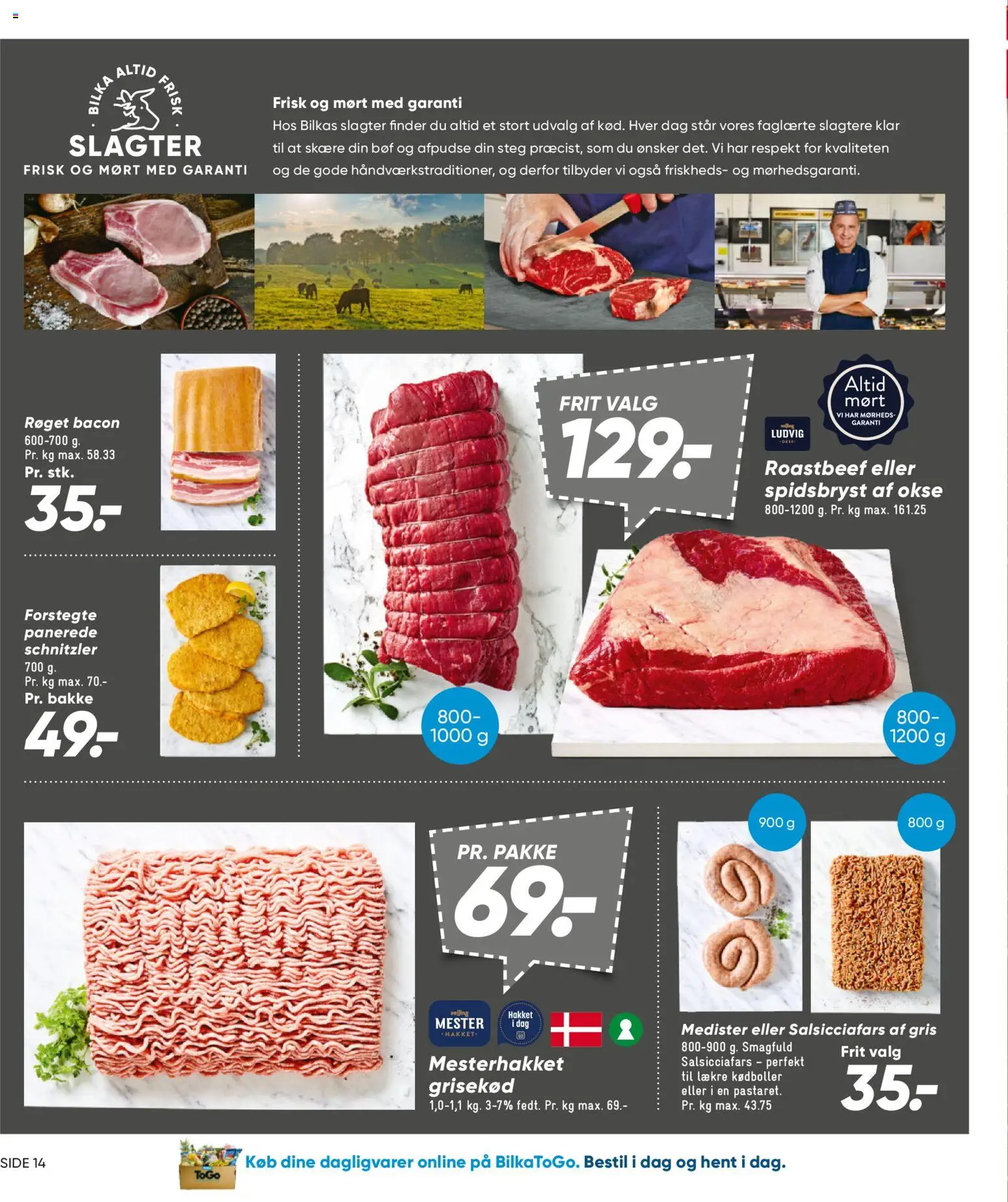 Bilka tilbudsavis – gyldig fra 04/09/2026 | Side: 14 | Produkter: Dagligvarer, Schnitzler, Roastbeef, Søm