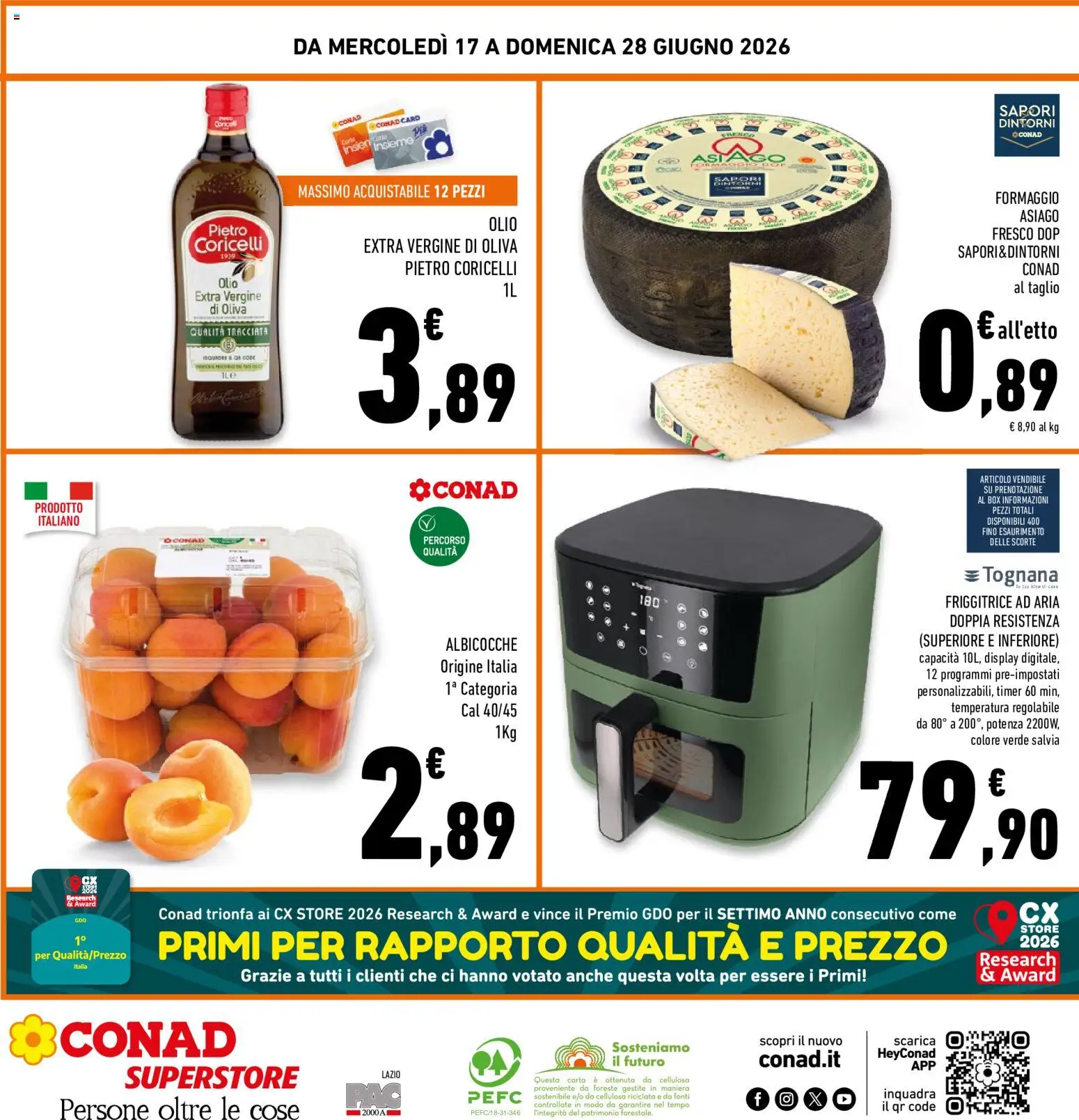 Volantino Conad del 17.06.2026 | Pagina: 32 | Prodotti: Friggitrice ad aria, Formaggio, Olive, Olio extra vergine